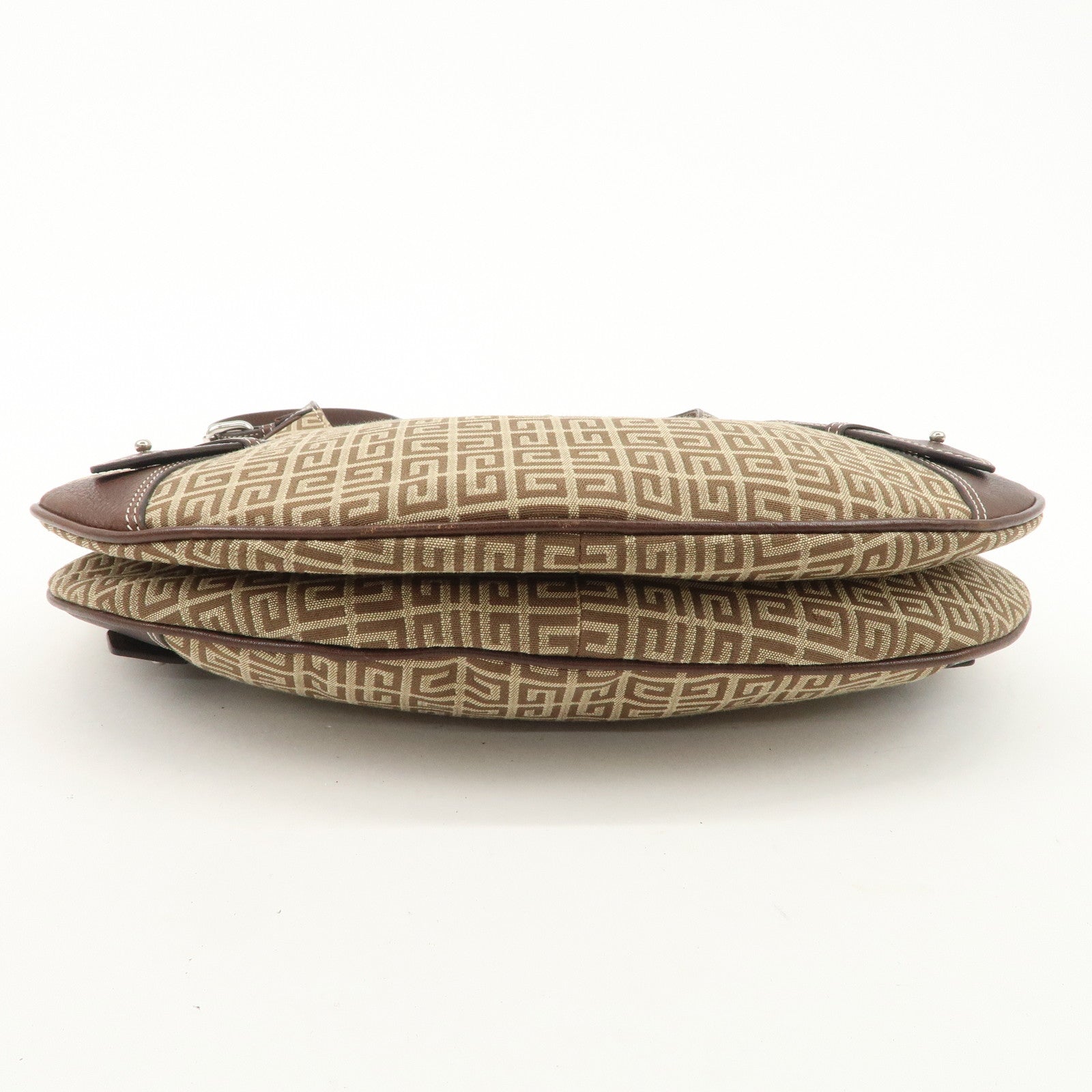 GIVENCHY 4G Logo Canvas Leather Hand Bag Shoulder Bag Beige Brown