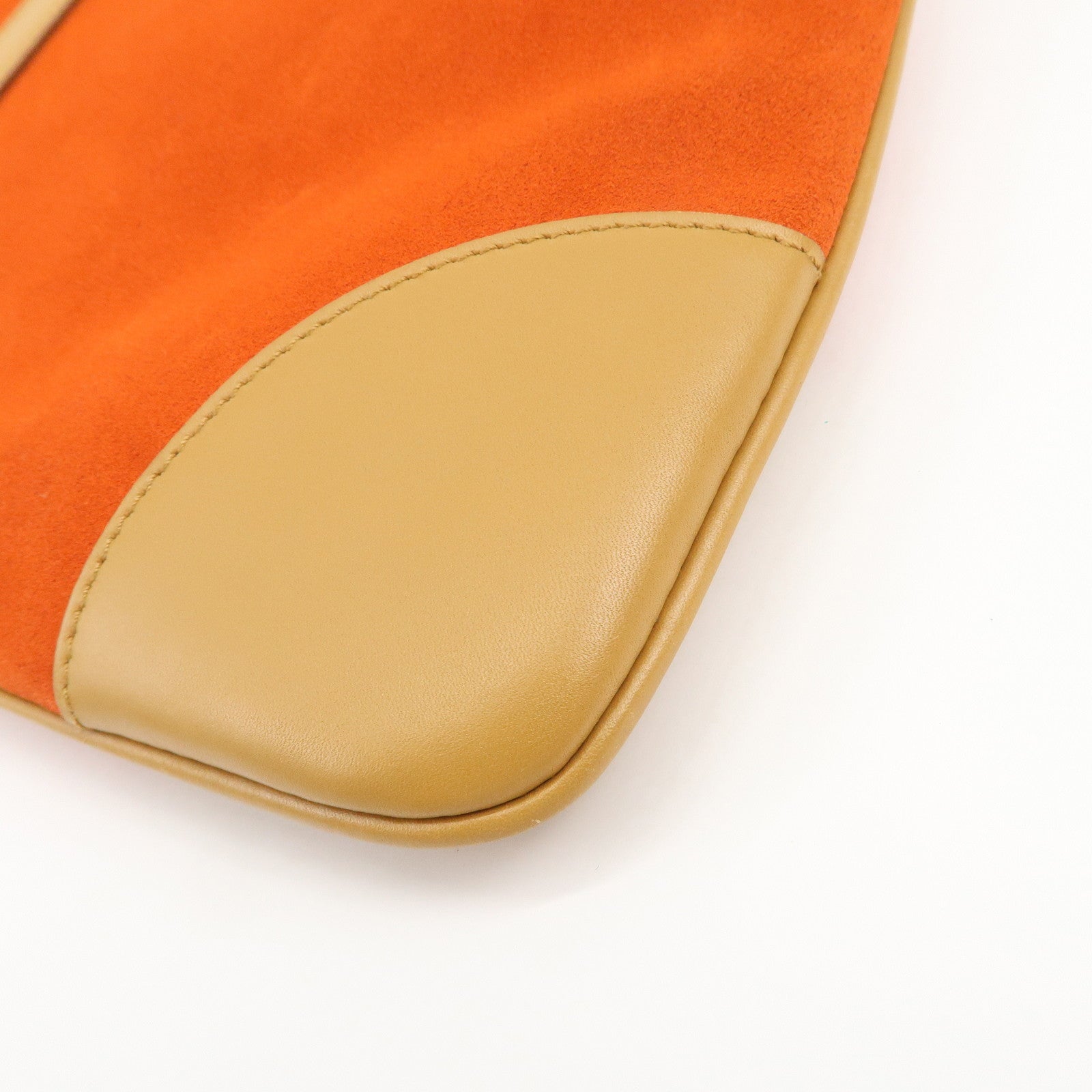 GUCCI Bamboo Suede Leather Shoulder Bag Orange 001・4060・002058