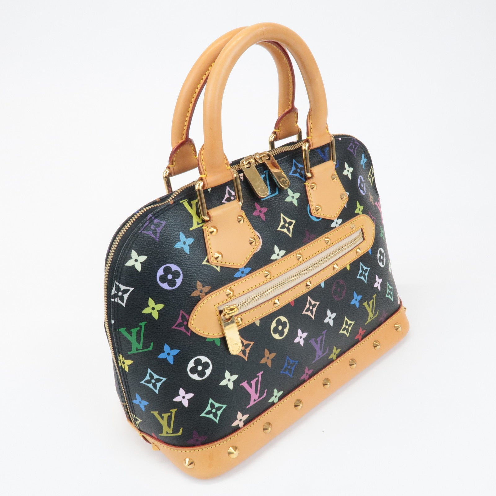 Louis Vuitton Monogram Multicolor Alma Hand Bag Noir M92646
