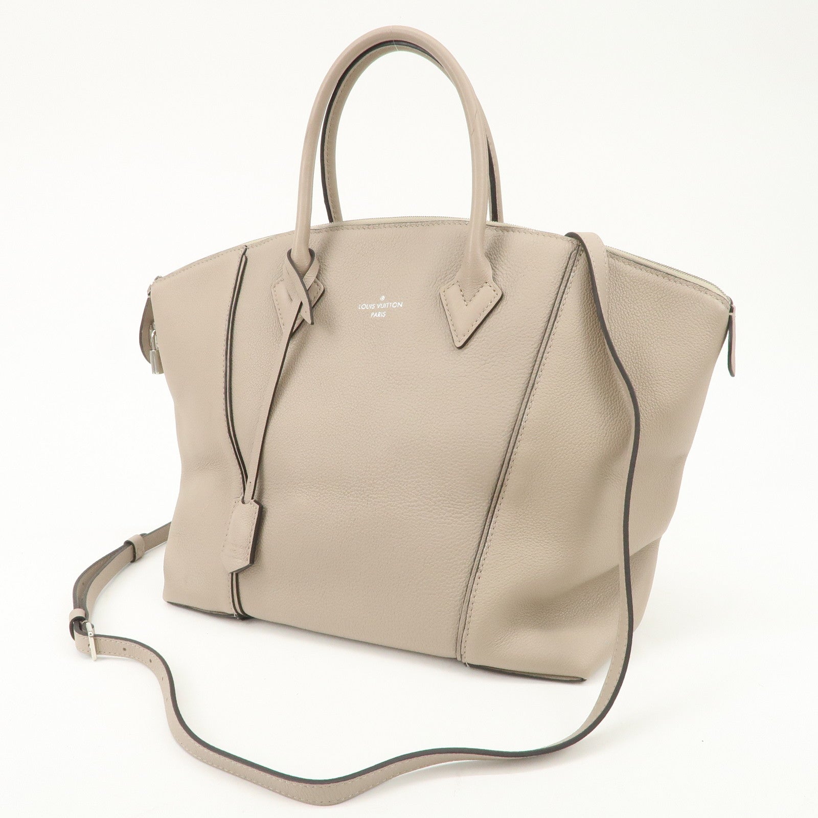 Louis Vuitton PARNASSEA Lock It MM Hand Bag Tote Bag Beige M94593