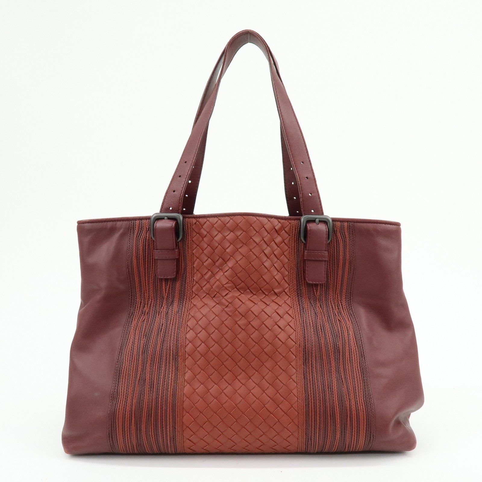 BOTTEGA VENETA Intrecciato Nappa Leather Tote Bag Bordeaux 161761