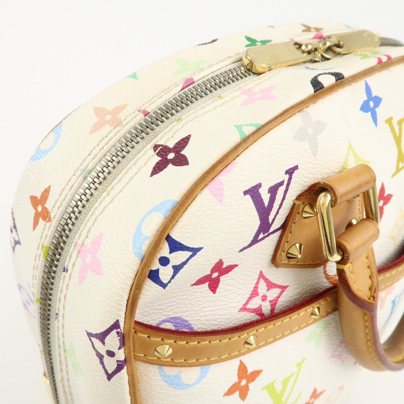 Louis Vuitton Monogram Multicolor Trouville Hand Bag Blanc M92662 Used
