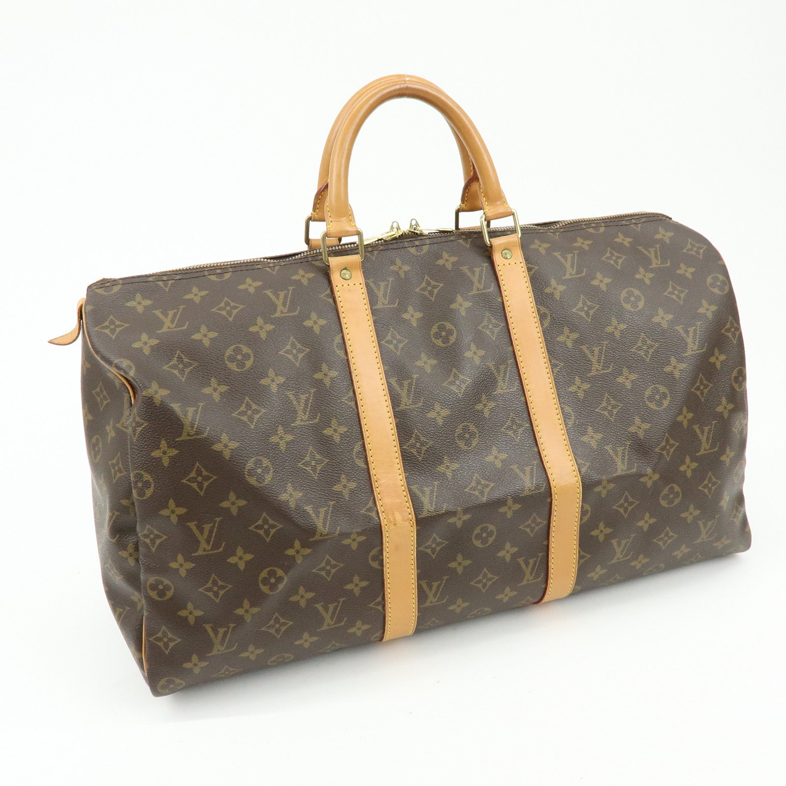Louis Vuitton Monogram Keep All 50 Boston Bag Brown M41426