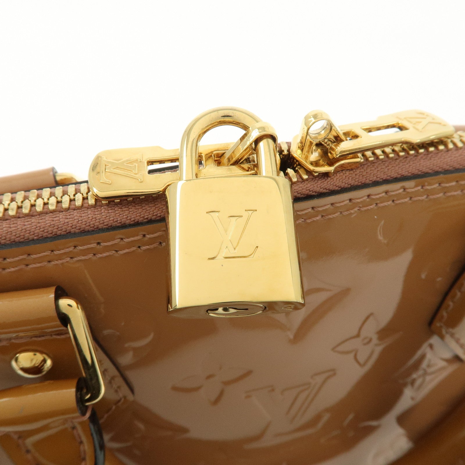 Louis Vuitton Monogram Vernis Alma PM Hand Bag Rose Velours M91583