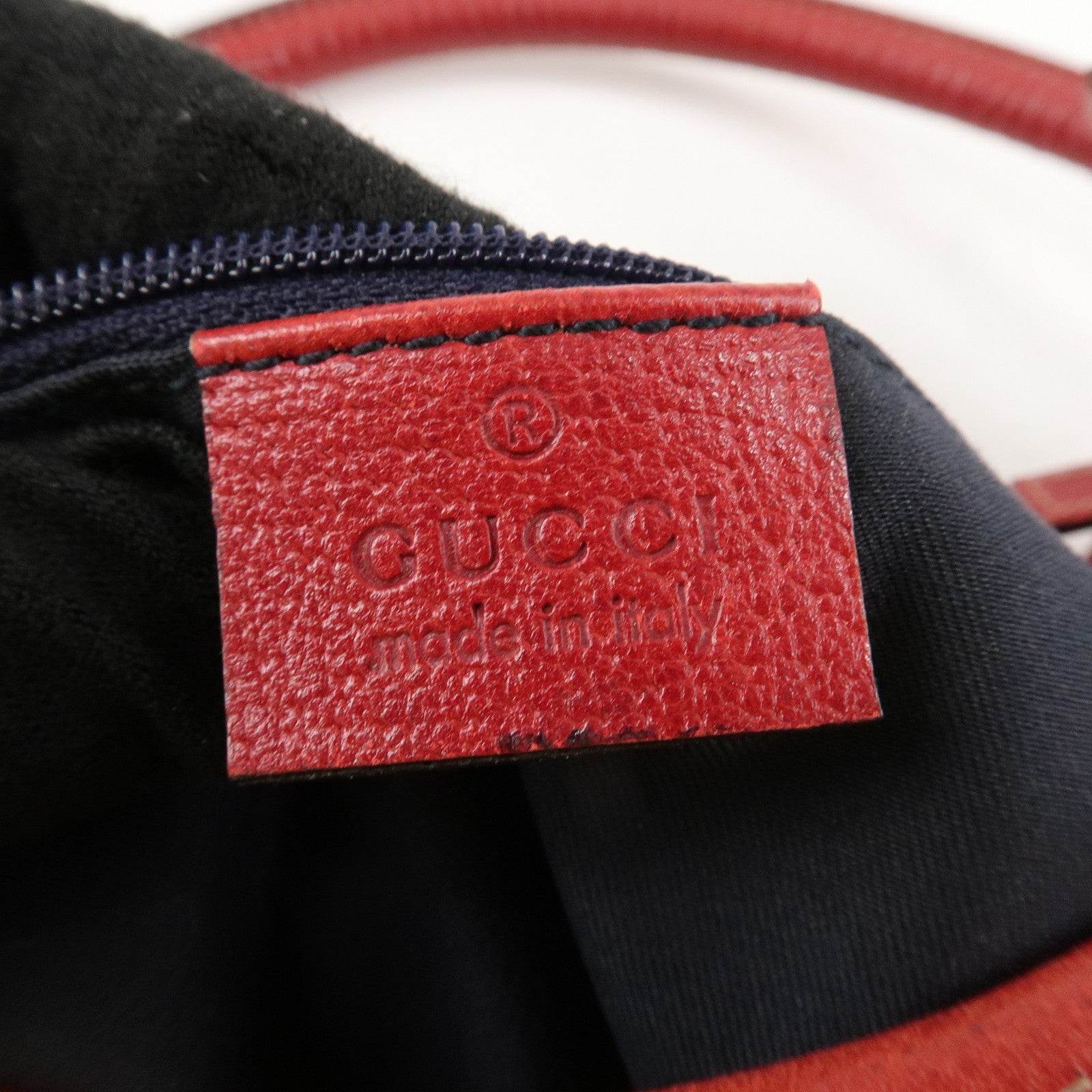 GUCCI Abbey GG Canvas Leather Shoulder Bag Hand Bag Beige Red 130738 Used