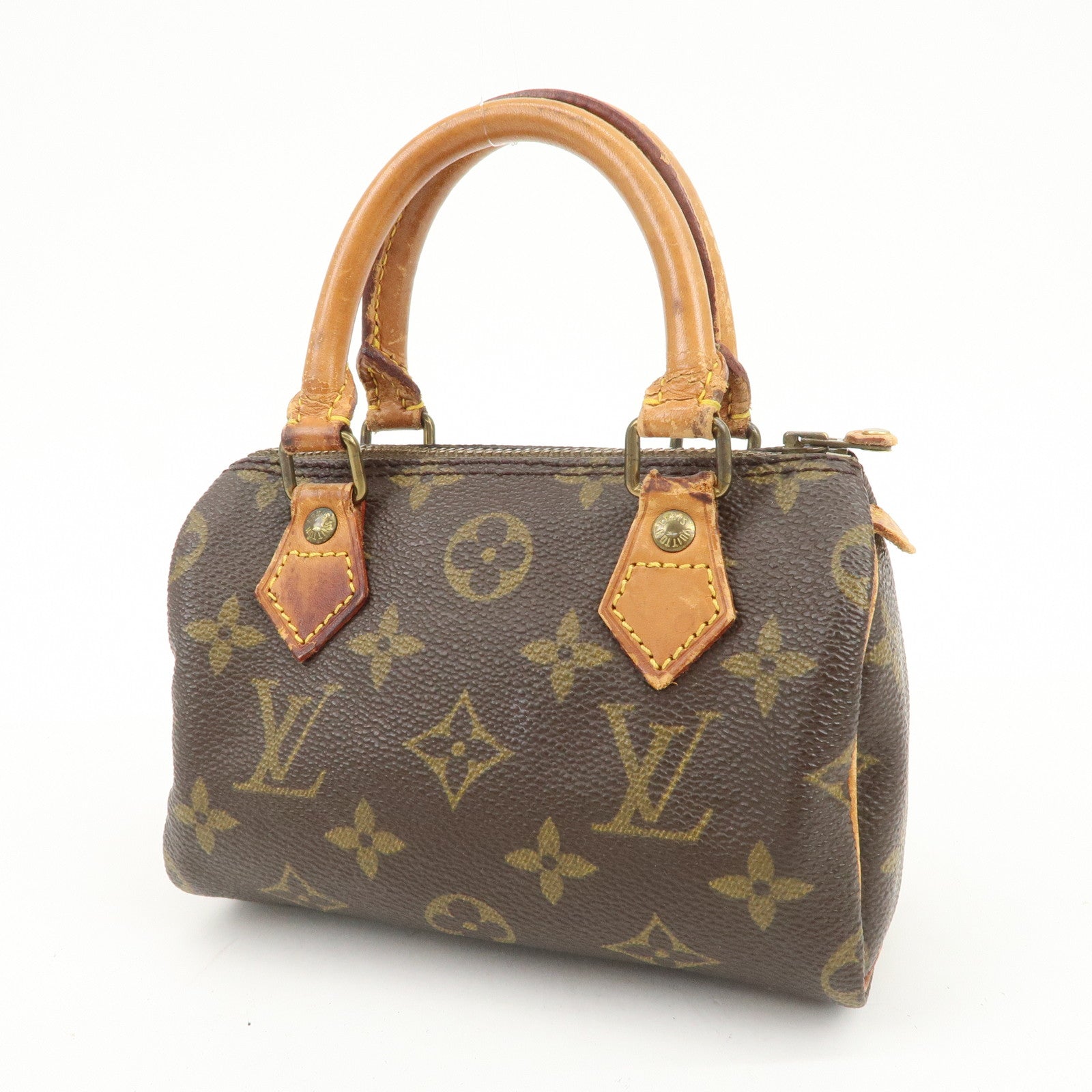 Louis Vuitton Monogram Mini Speedy Hand Bag Boston Bag Brown M41534