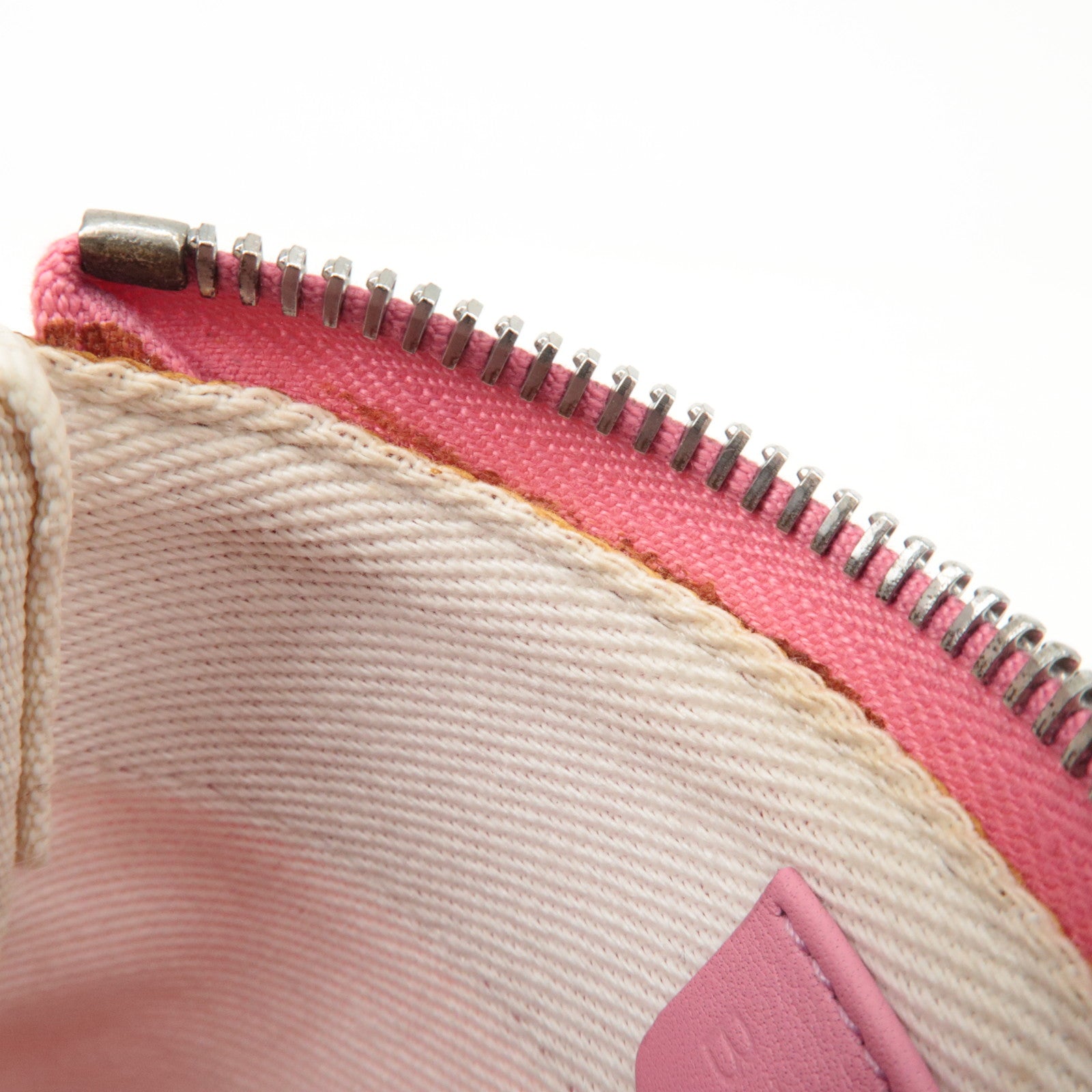 BVLGARI Logo Mania Leather Canvas Shoulder Bag Crossbody Bag Pink Used