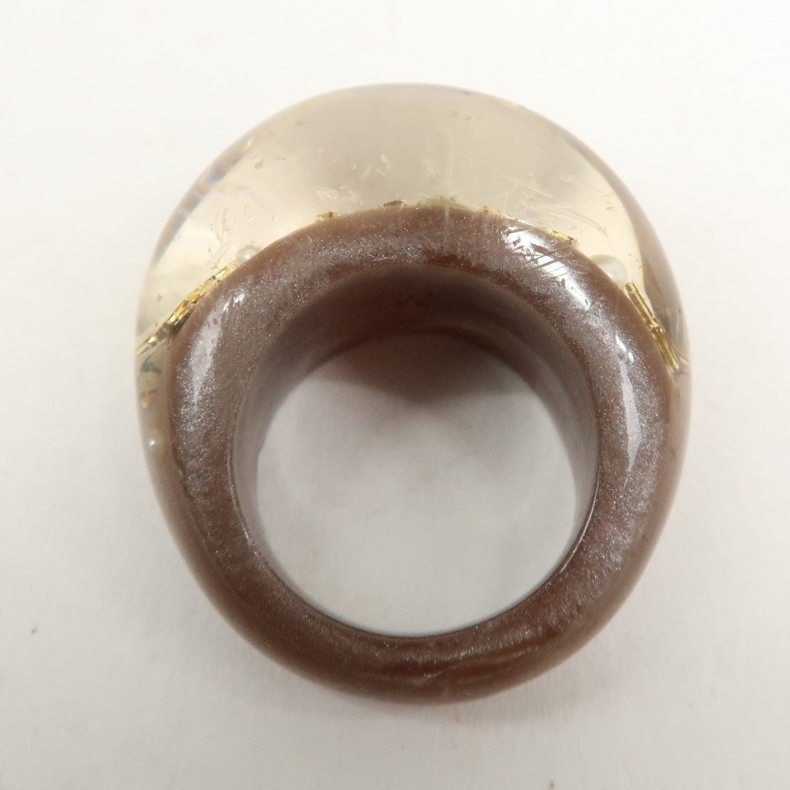 Louis Vuitton Monogram Bague Inclusion Resin Ring M #12 Brown
