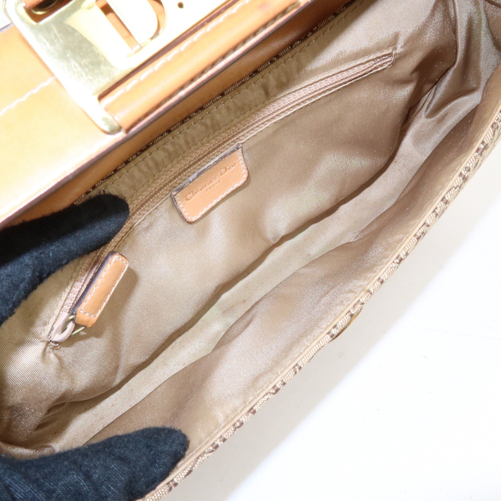 Christian Dior Trotter Street Chic Canvas Leather Shoulder Bag