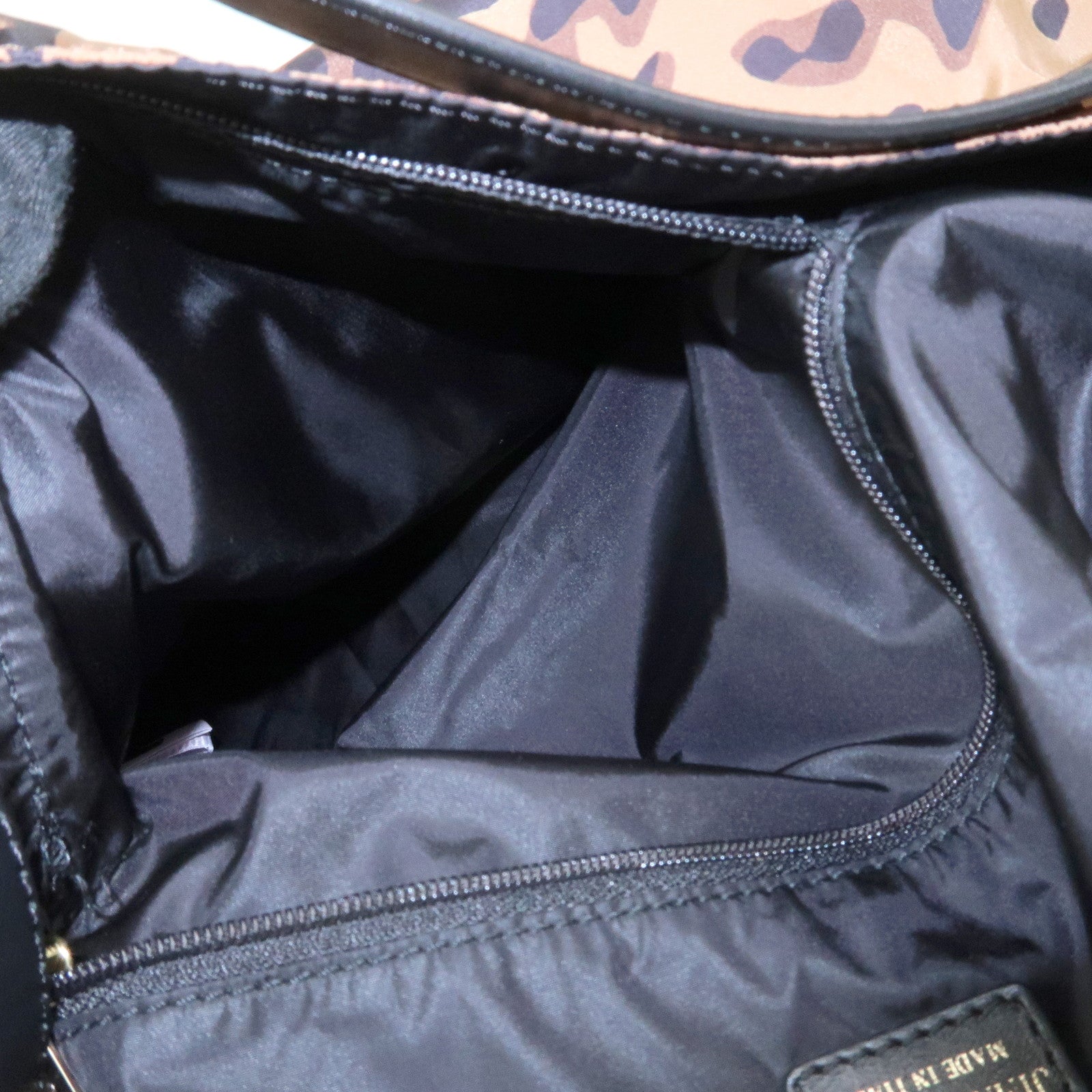 JIMMY CHOO Nylon Tote Bag Shoulder Bag Leopard Brown Black