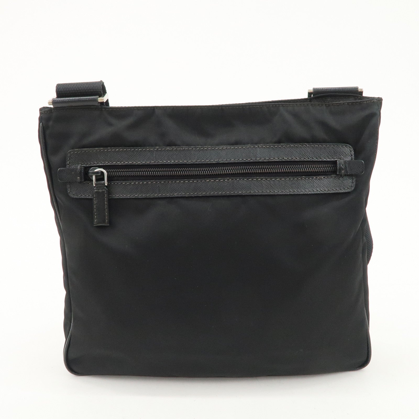 PRADA Triangle Logo Nylon Shoulder Bag Crossbody Bag Black Used