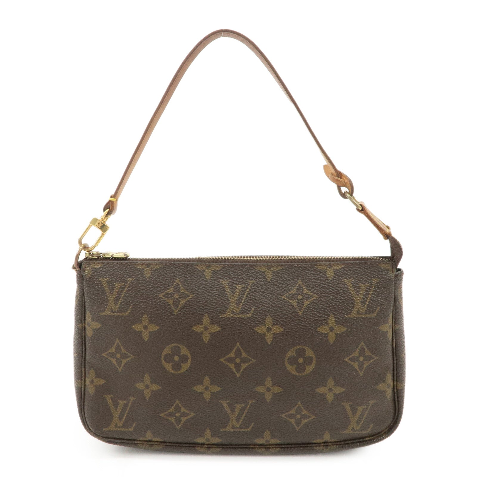 Louis Vuitton Monogram Pochette Accessoires Hand Bag Brown M51980 Used
