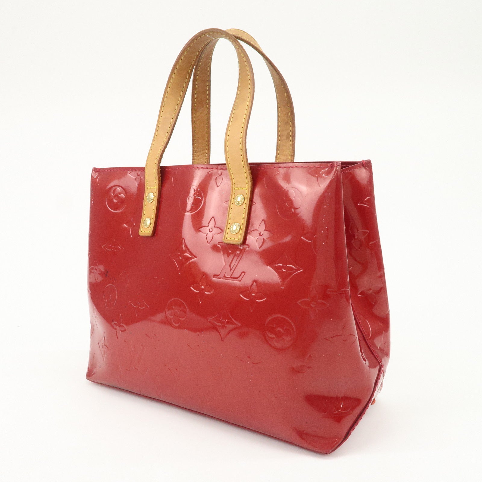 Louis Vuitton Monogram Vernis Lead PM Hand Bag Red M91990