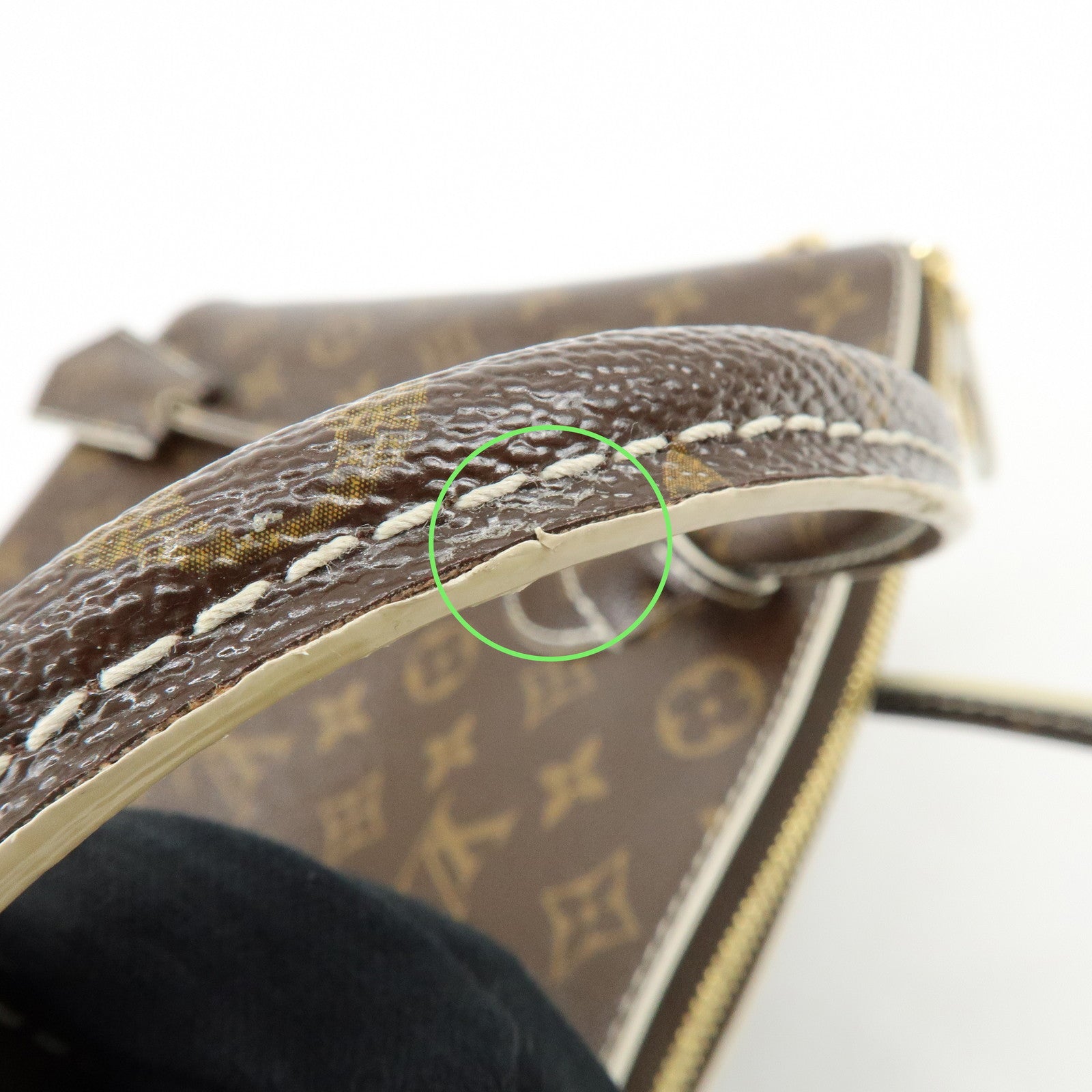 Louis Vuitton Shiny Monogram Canvas Lockit Hand Bag Brown M40597
