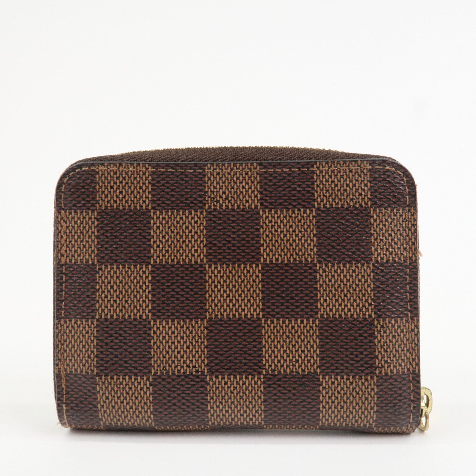 Louis Vuitton Damier Canvas Zippy Round Coin Case Coin Pourse Brown N60213