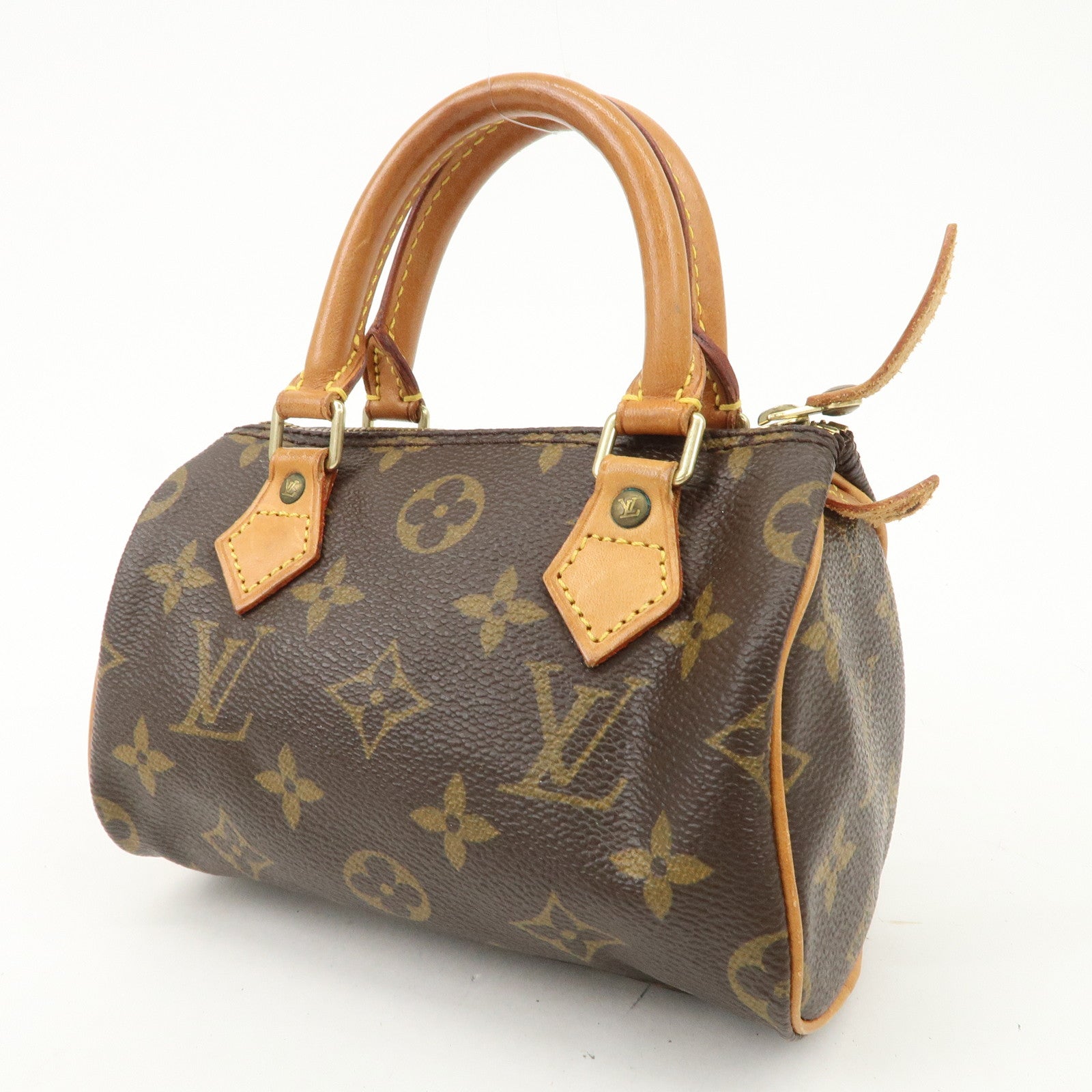 Louis Vuitton Monogram Mini Speedy Hand Bag Brown M41534 Used