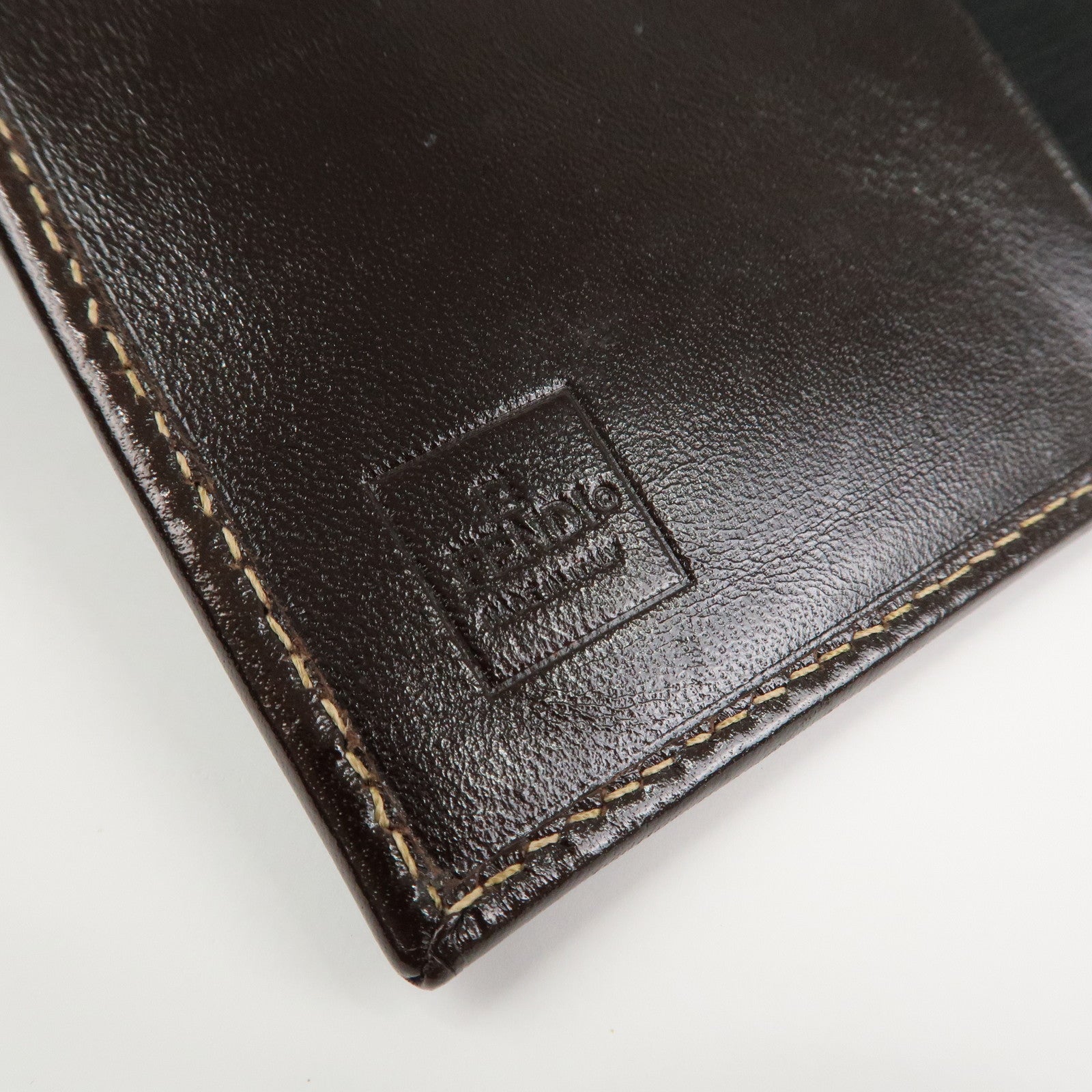 FENDI Zucca Canvas Leather Agenda Planner Cover Brown 30153