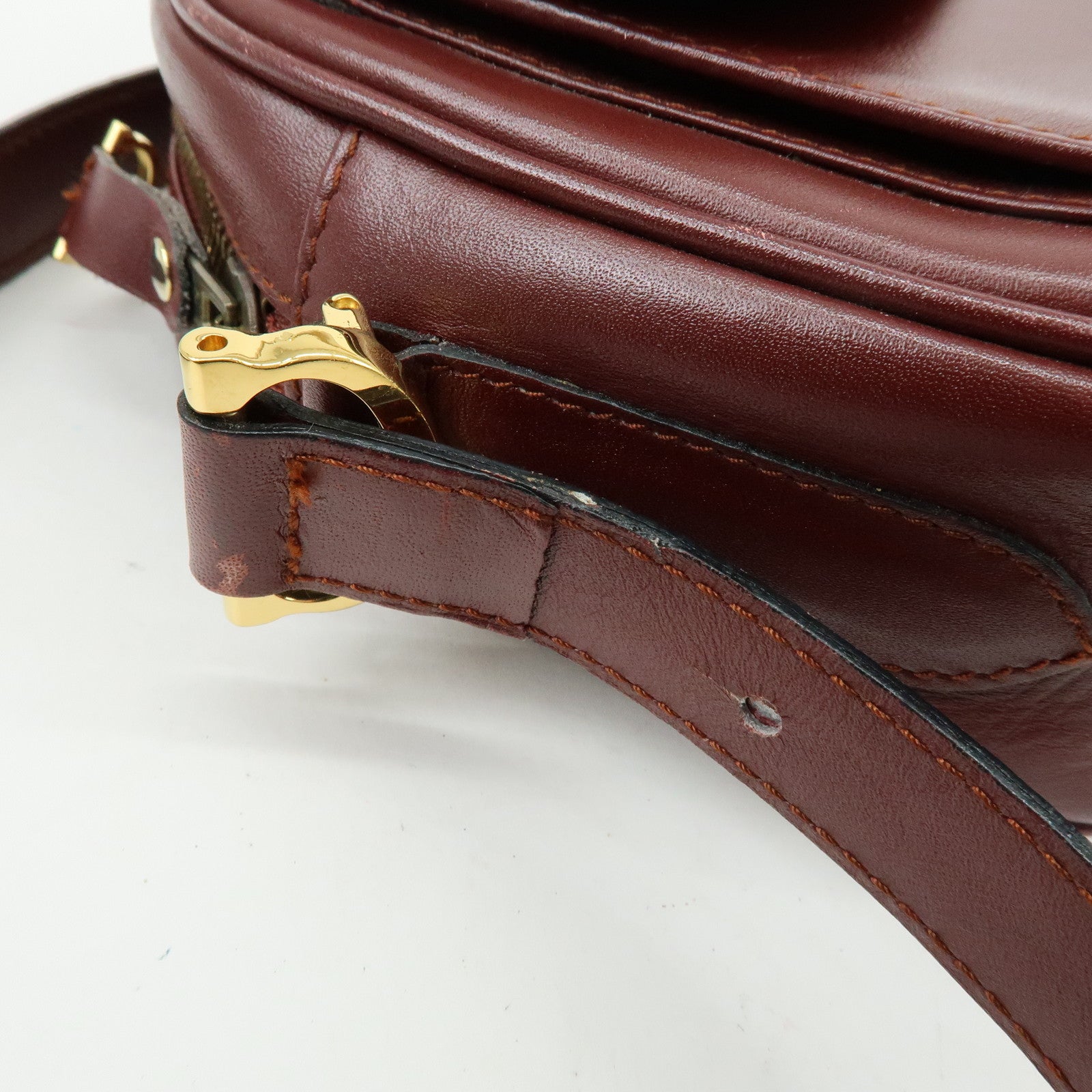 Cartier Must de Cartier Leather Shoulder Bag Crossbody Bag Bordeaux