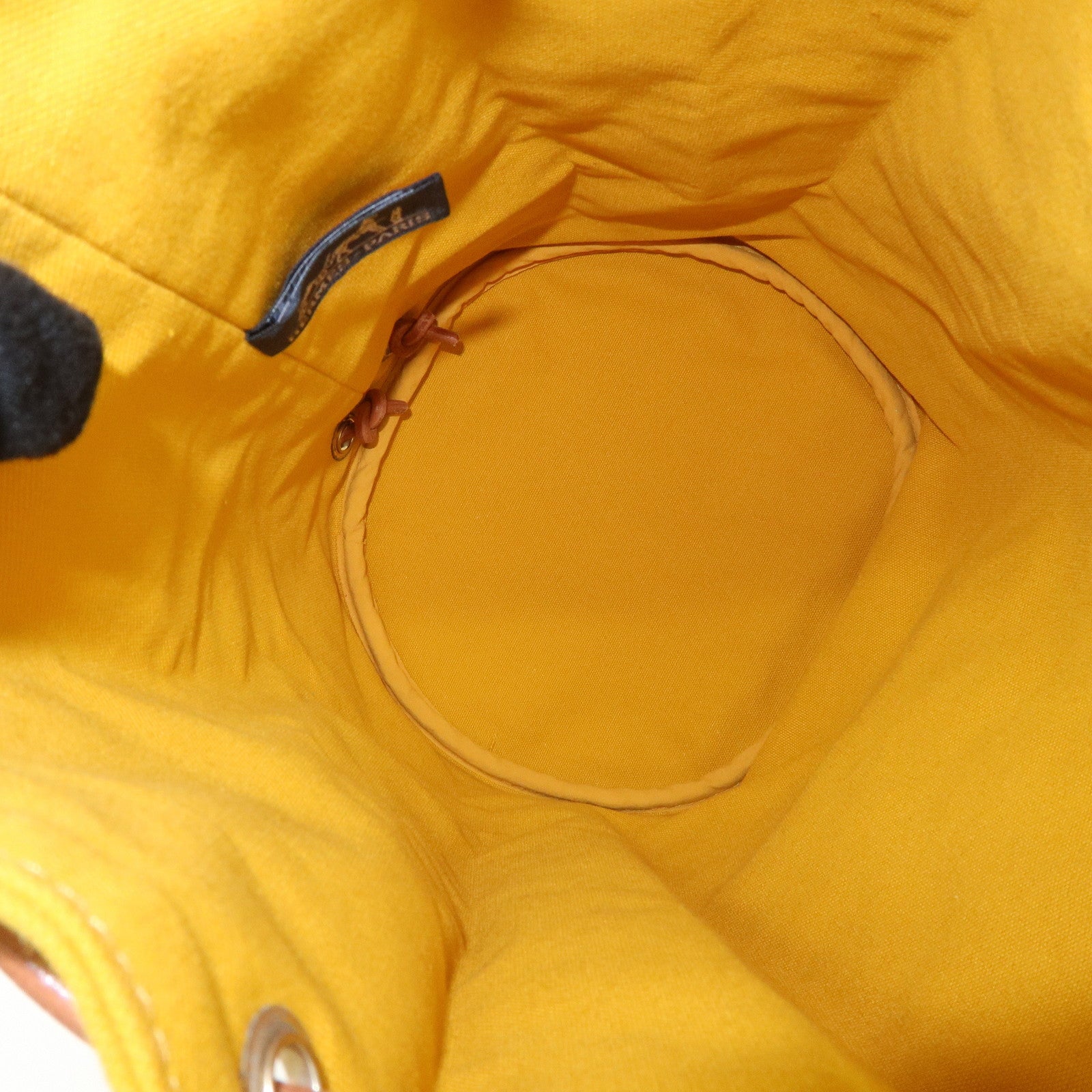 HERMES Porochon Mimil Canvas Leather PM Shoulder Bag Yellow