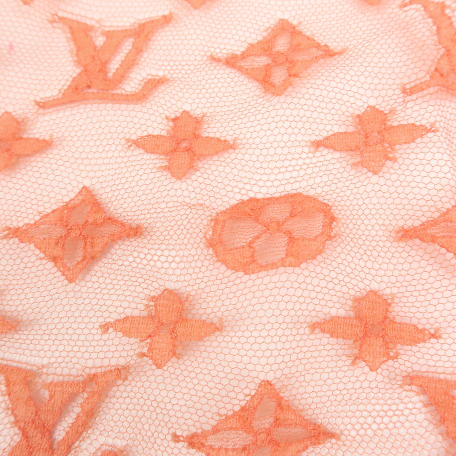 Louis Vuitton Monogram Silk Cotton Nylon Scarf Flower Print Orange