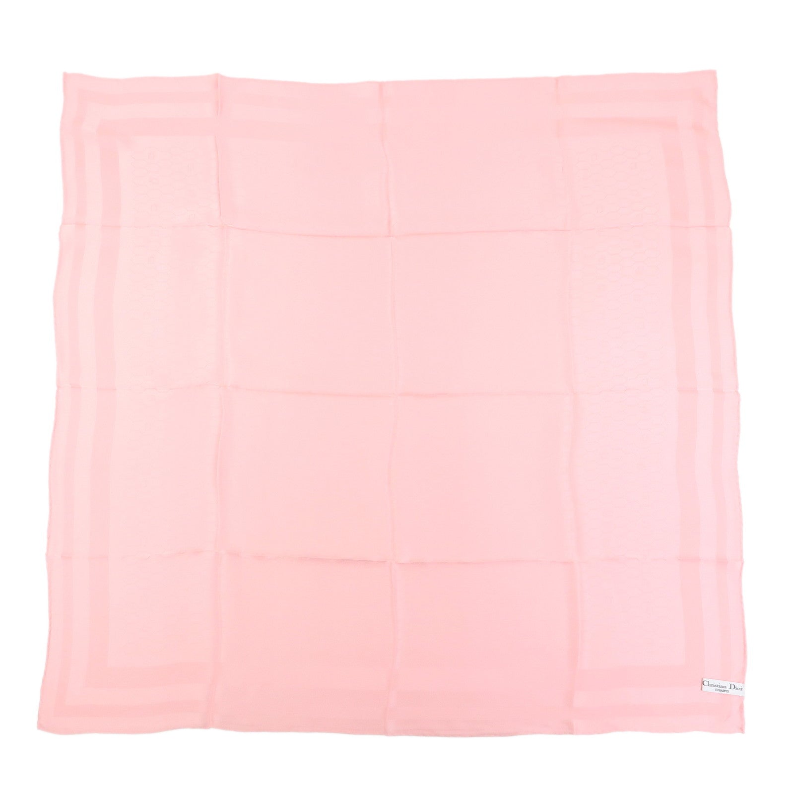 Christian Dior Silk 100% Scarf Honeycomb Pattern Pink