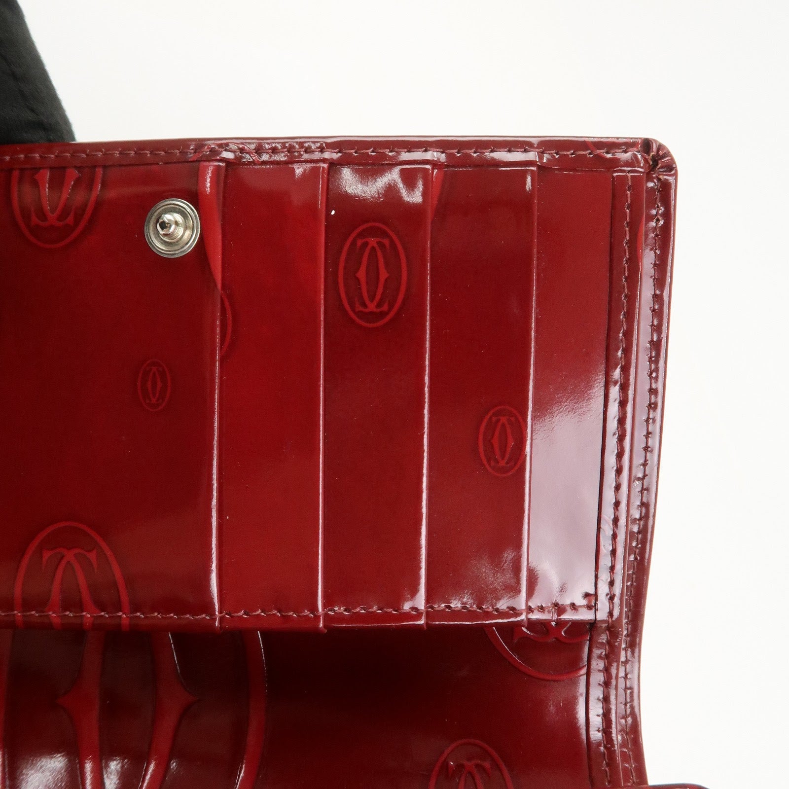 Cartier Happy Birthday Leather Compact Wallet Bordeaux
