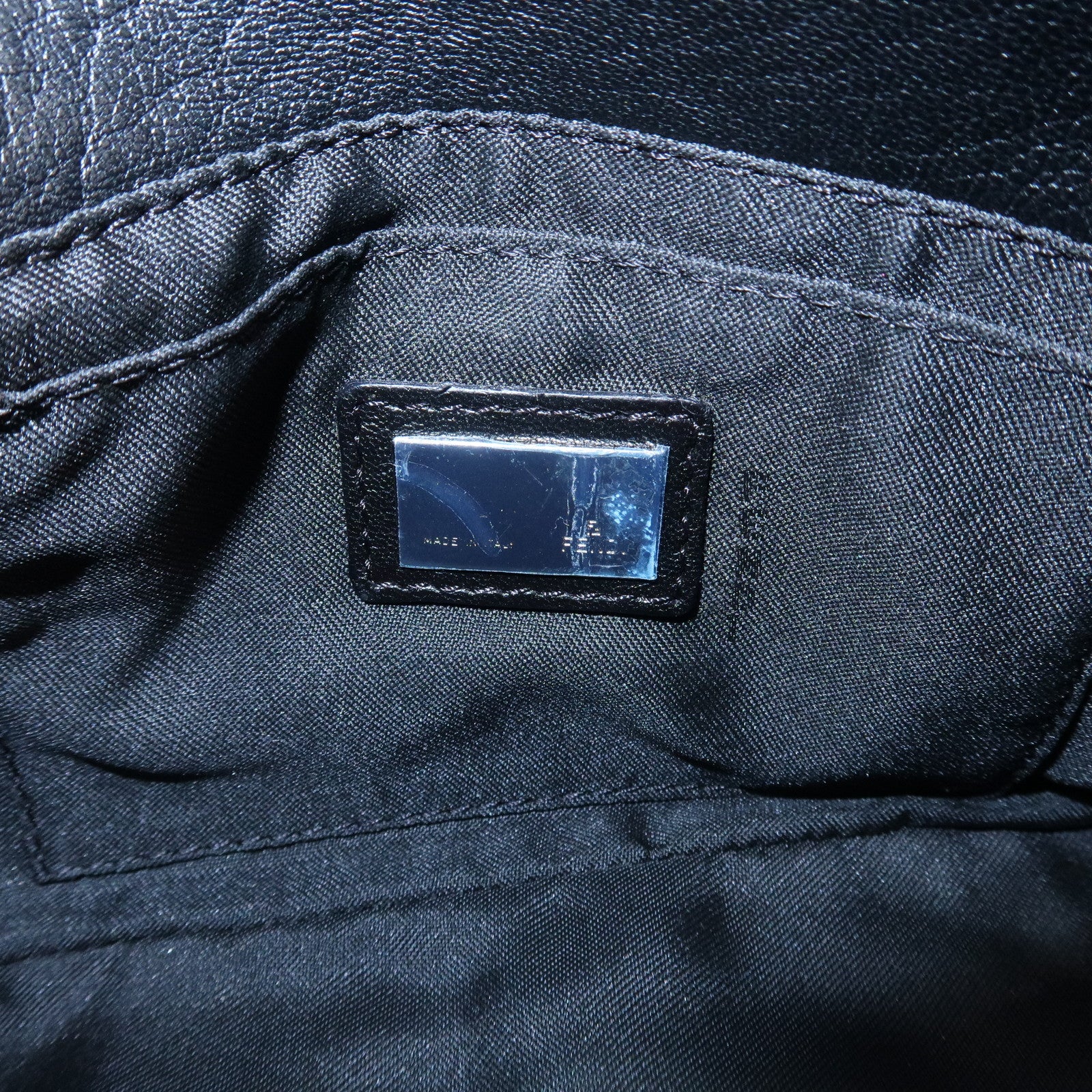 FENDI Mamma Baguette Shoulder Bag Hand Bag Black 8BR180 Used