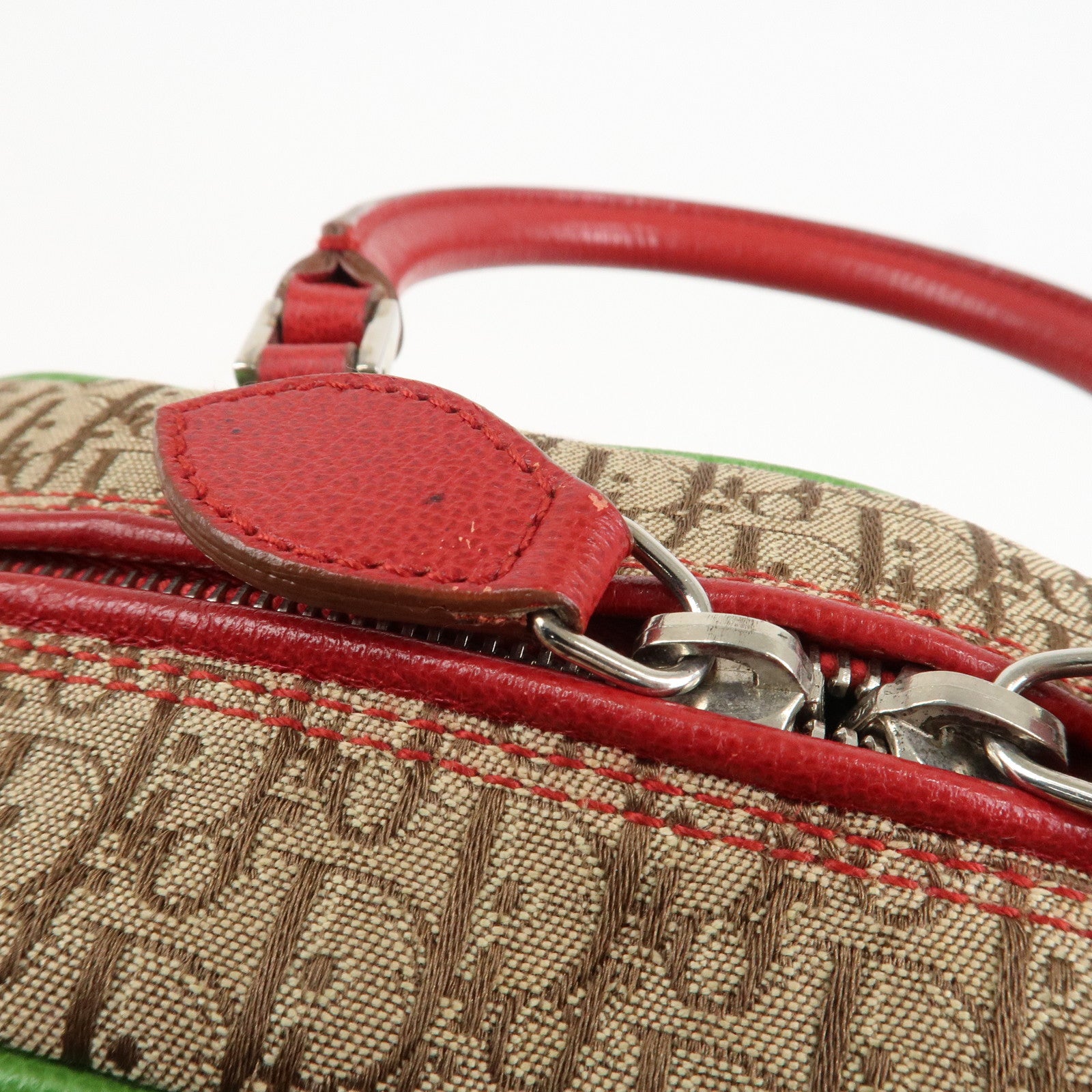 Christian Dior Rasta Trotter Canvas Boston Bag Beige 08RU0064 Used