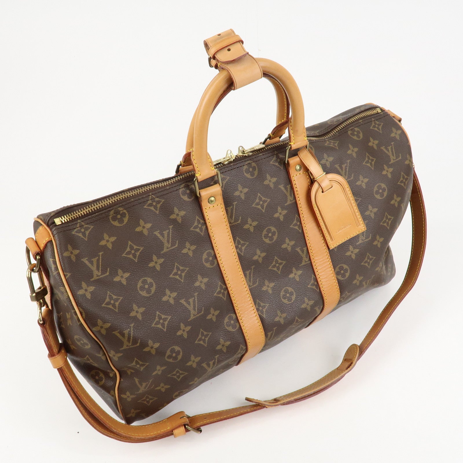 Louis Vuitton Monogram Keep All Bandouliere 45 Boston Bag M41418