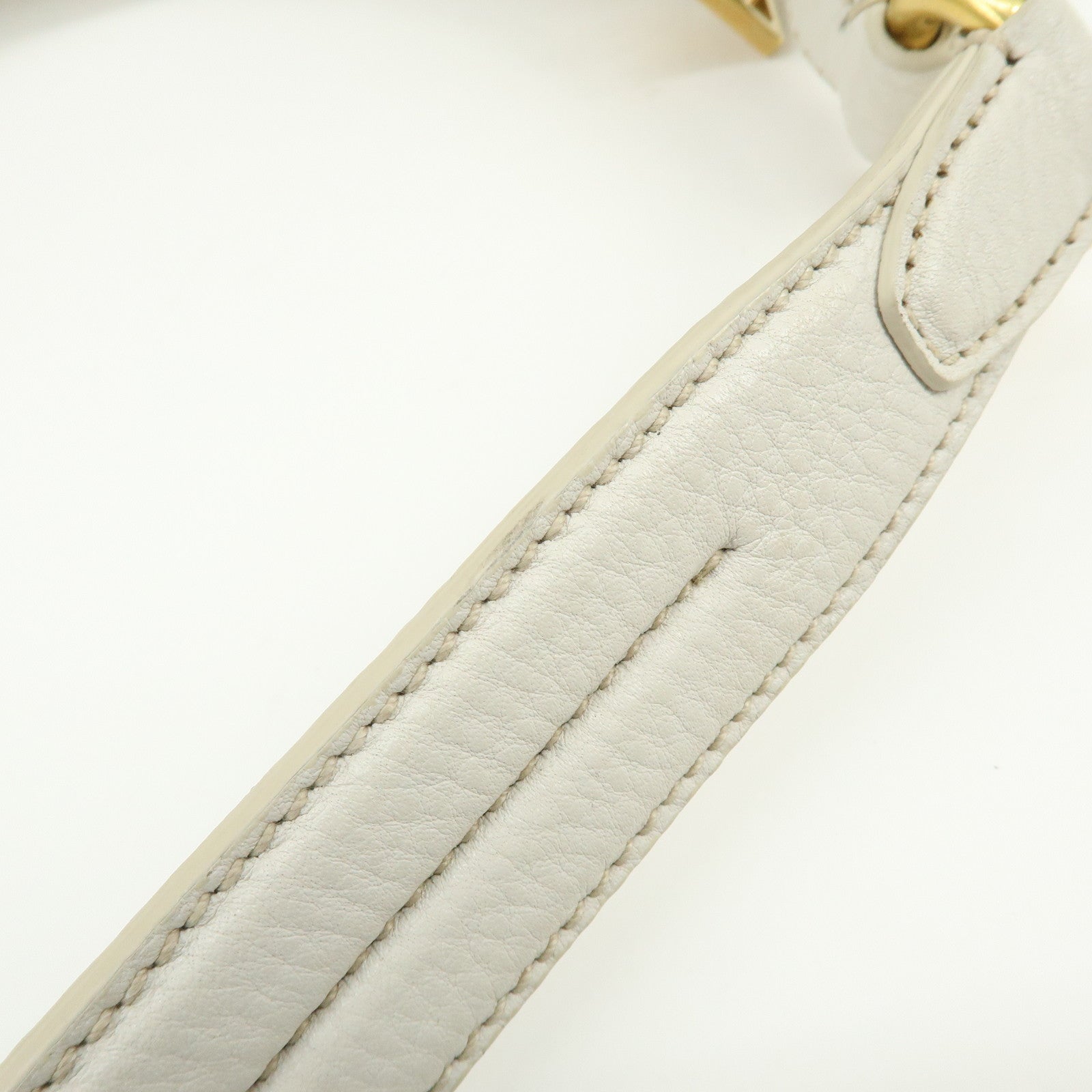 PRADA Logo Calf Leather Shoulder Bag Hand Bag White BR4311