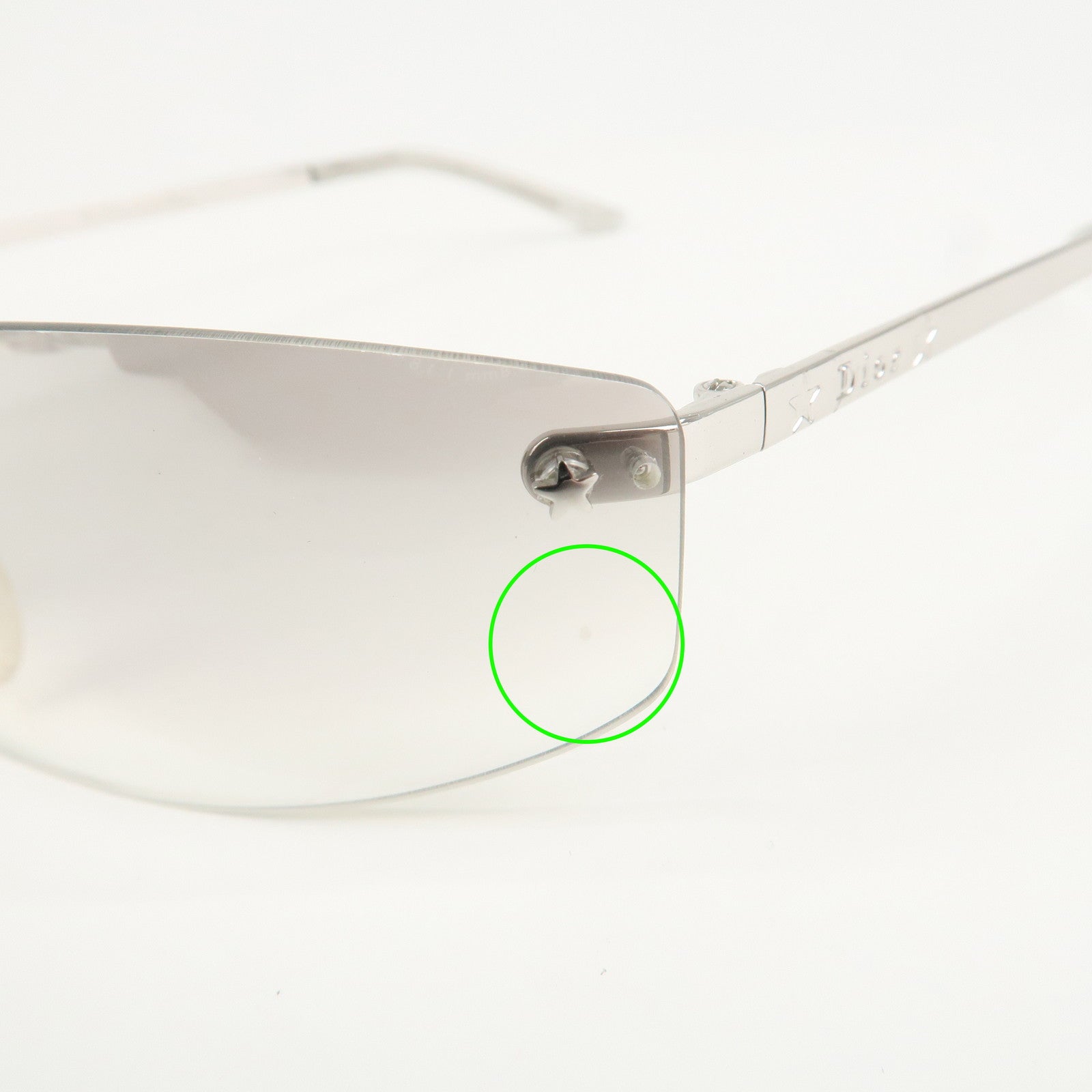 Christian Dior Clear Metal Sunglasses Gray Gradation 65□15 YB7NN Used