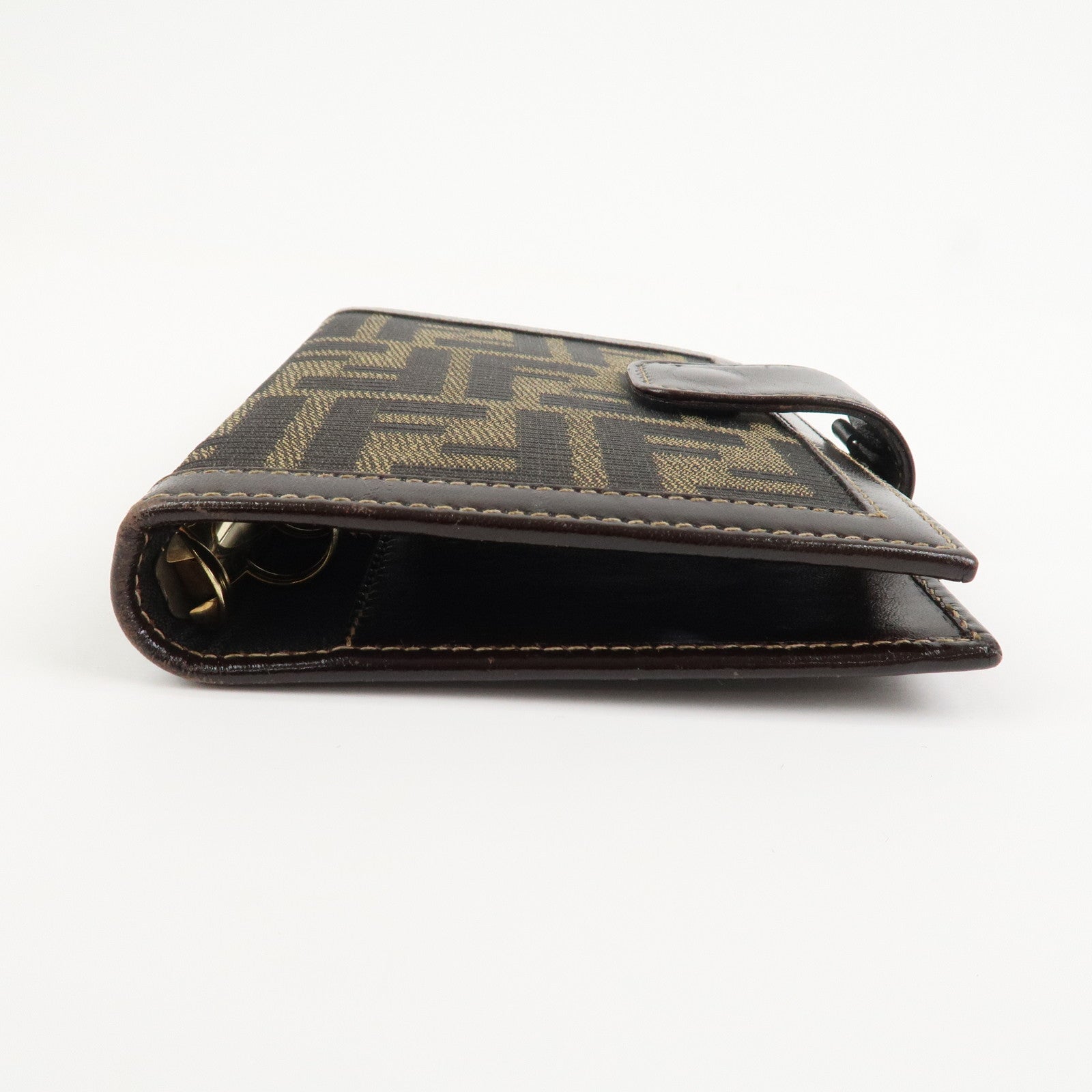 FENDI Zucca Canvas Leather Agenda Planner Cover Brown 30153