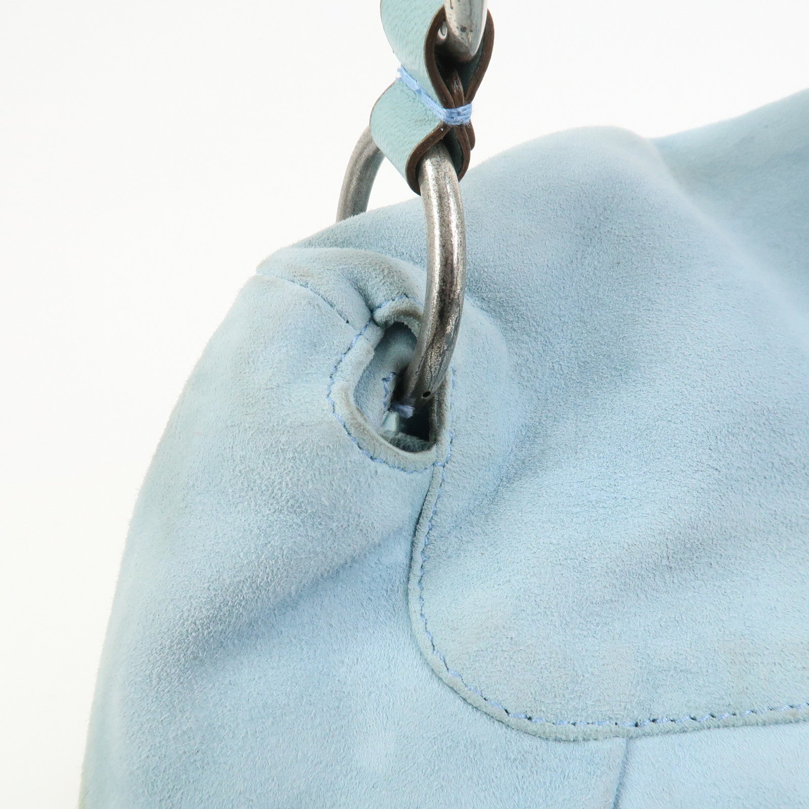 SAINT LAURENT PARIS Rive Gauche Flower Motif Suede Hand Bag