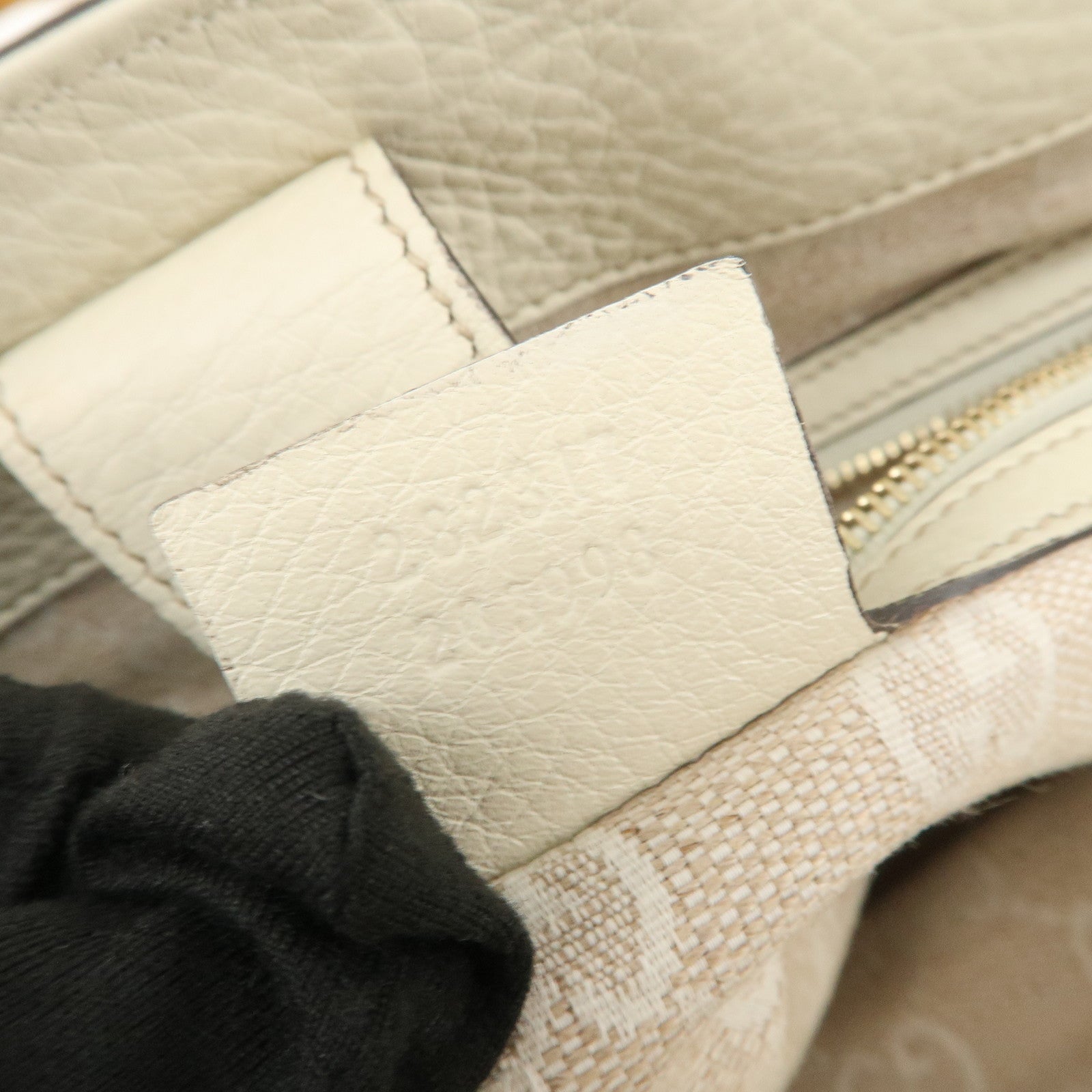 GUCCI Bamboo Leather 2Way Bag Hand Bag Shoulder Bag Ivory 282317