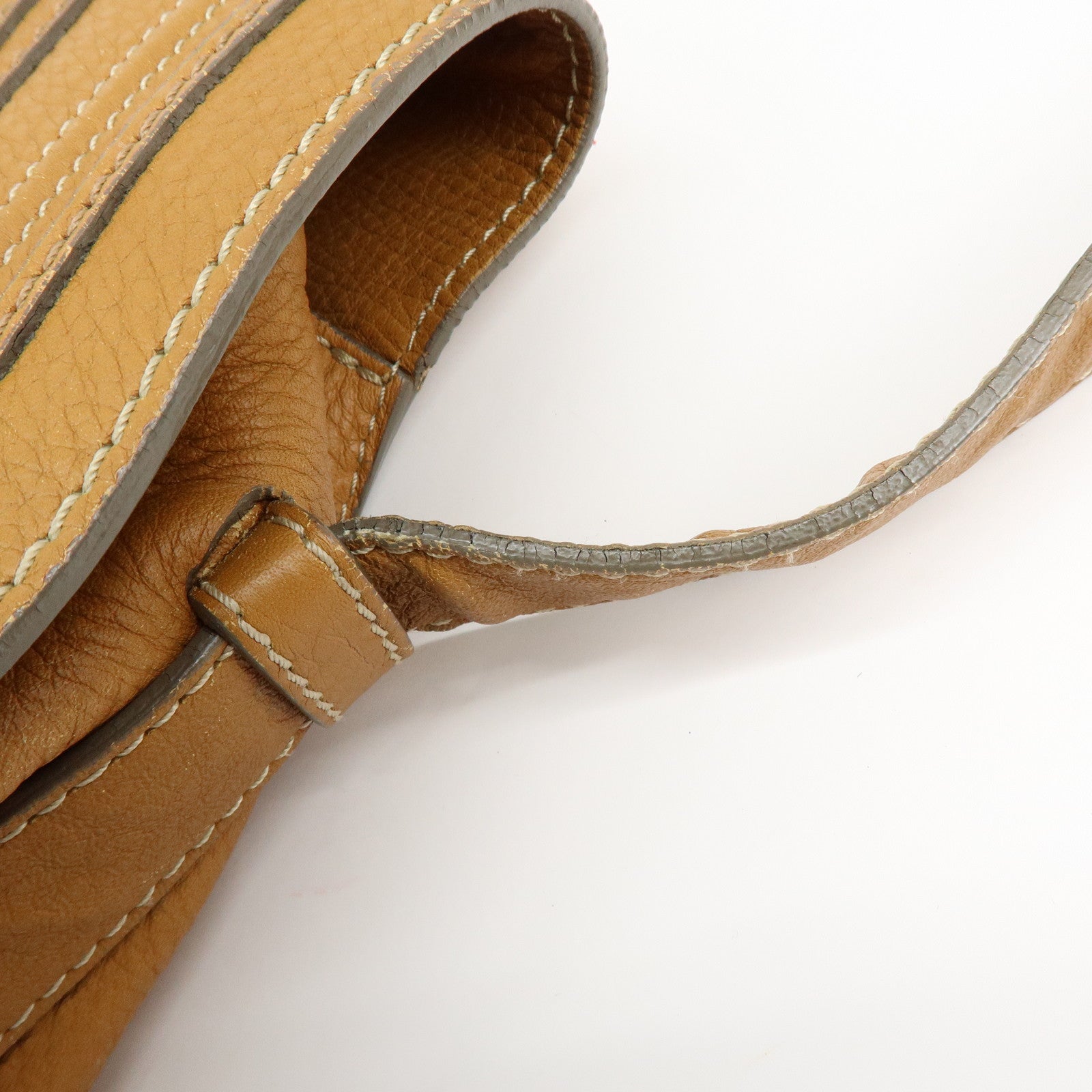 Chloe Marcie Leather Shoulder Bag Saddle Bag Crossbody Bag Brown