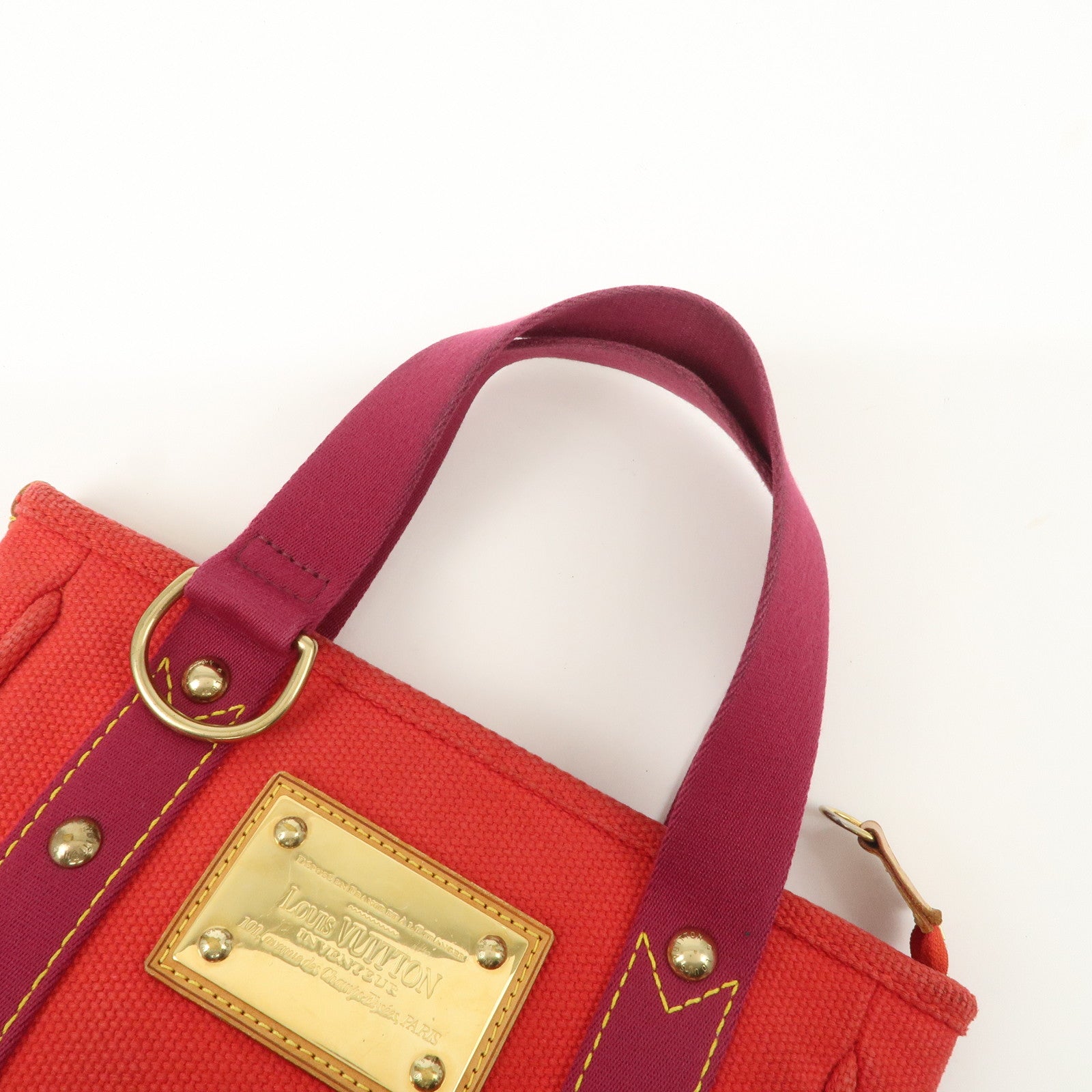 Louis Vuitton Antigua Cabas PM Hand Bag Rouge M40037