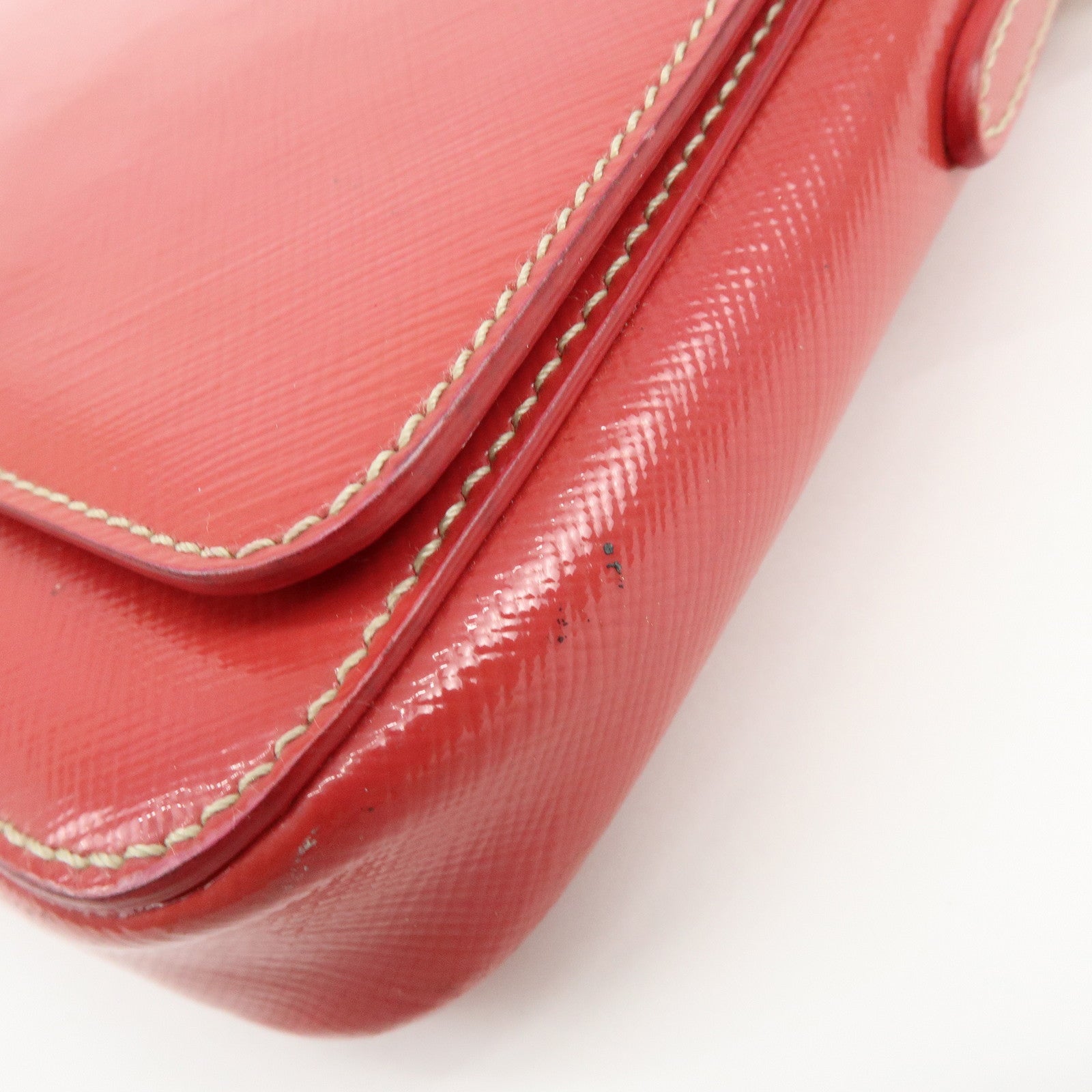 PRADA Patent Leather 2Way Shoulder Chain Bag Hand Bag Pink