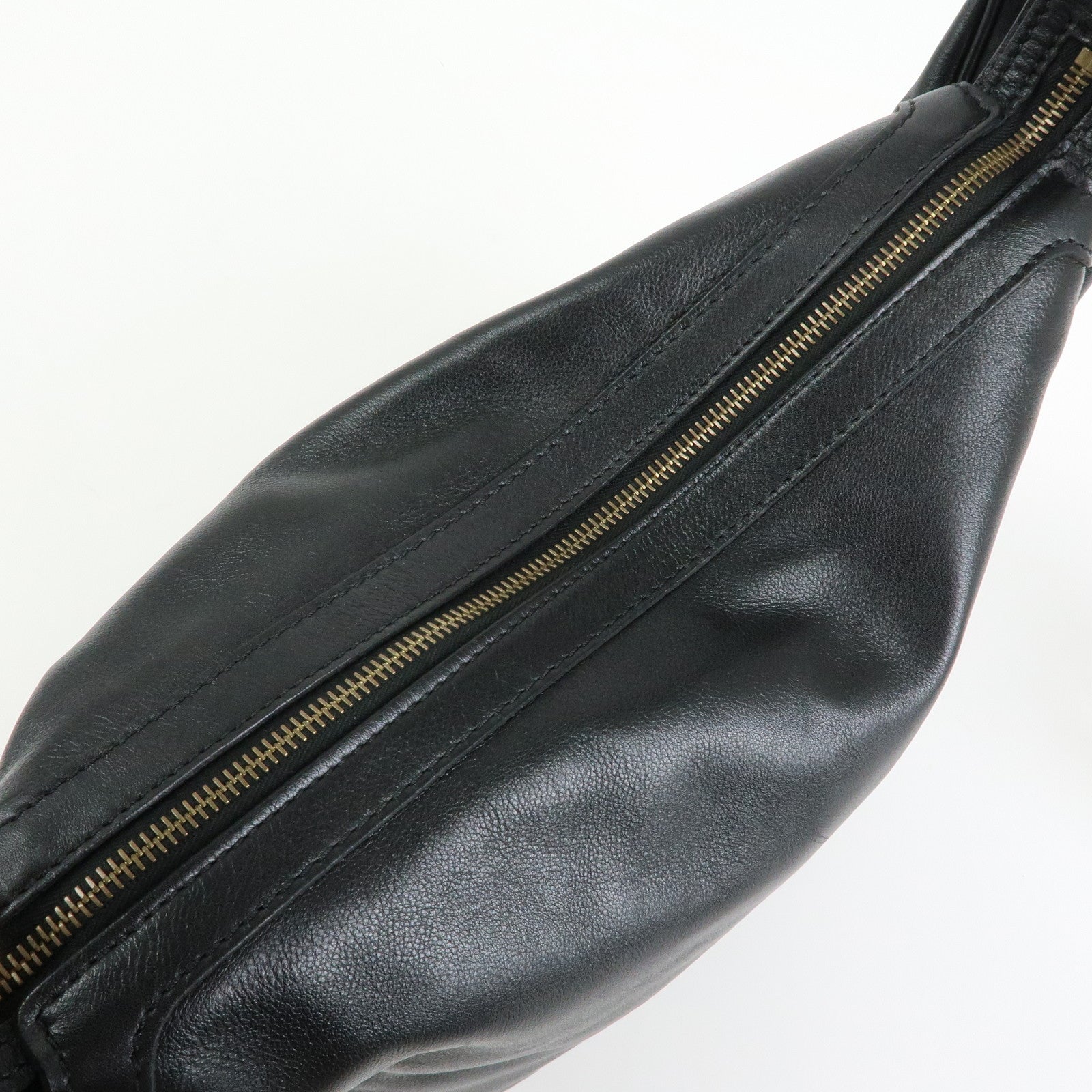 CELINE Leather Toggle Belt Shoulder Bag Crossbody Bag Black