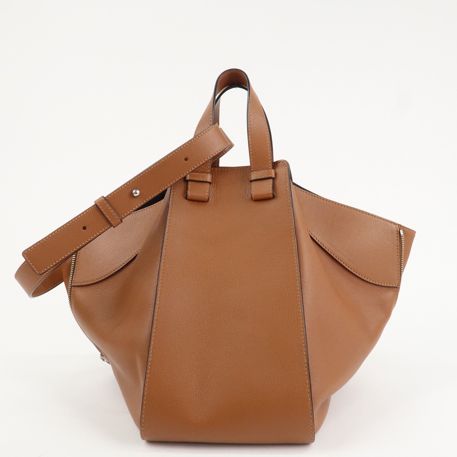 LOEWE Anagram Leather Hammock Small Shoulder Bag Tan Brown