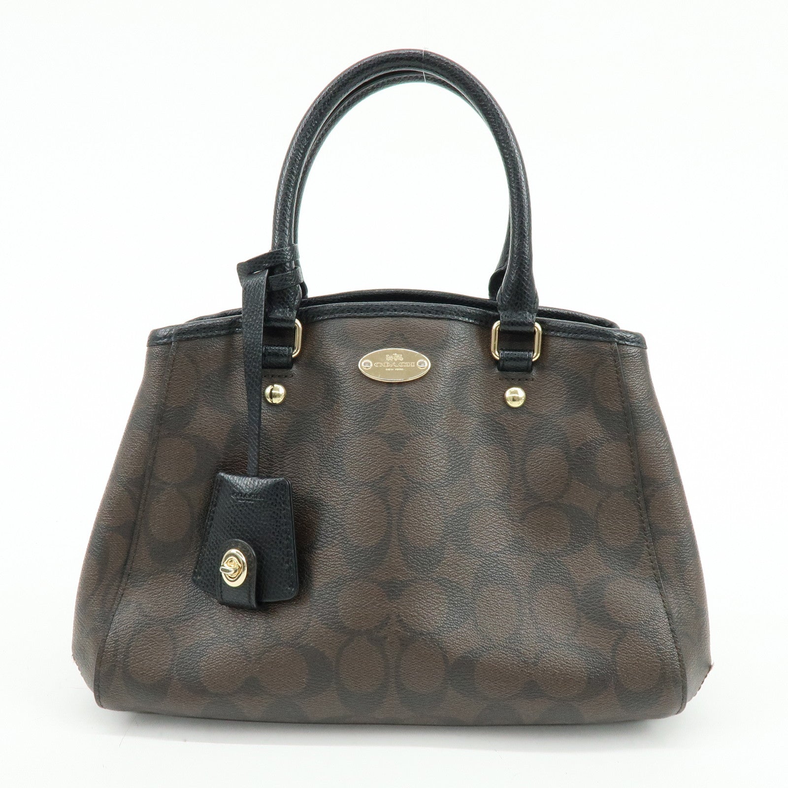 COACH Signature Margot Set of 2 PVC Leather Shoulder Hand Bag Brown