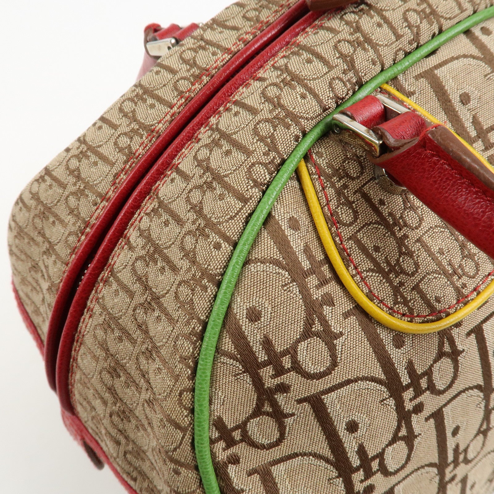 Christian Dior Rasta Trotter Canvas Boston Bag Beige 08RU0064 Used