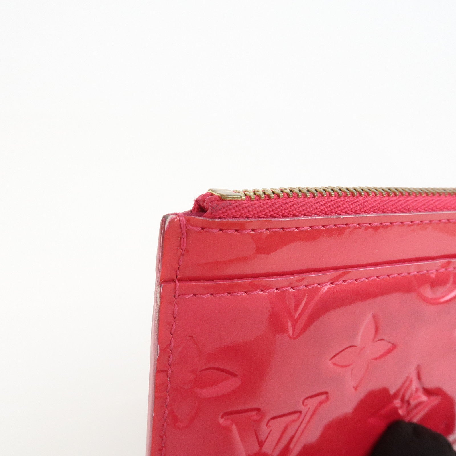 Louis Vuitton Monogram Vernis Leather Pochette Cles NM Pink M93637