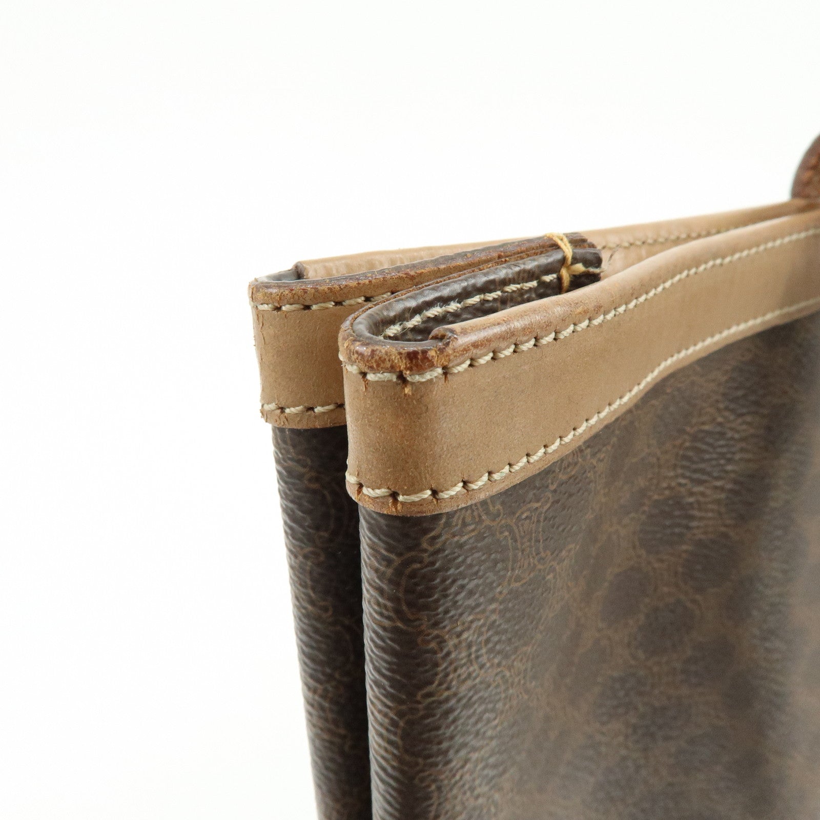 CELINE Macadam PVC Leather Tote Bag Shoulder Bag Brown