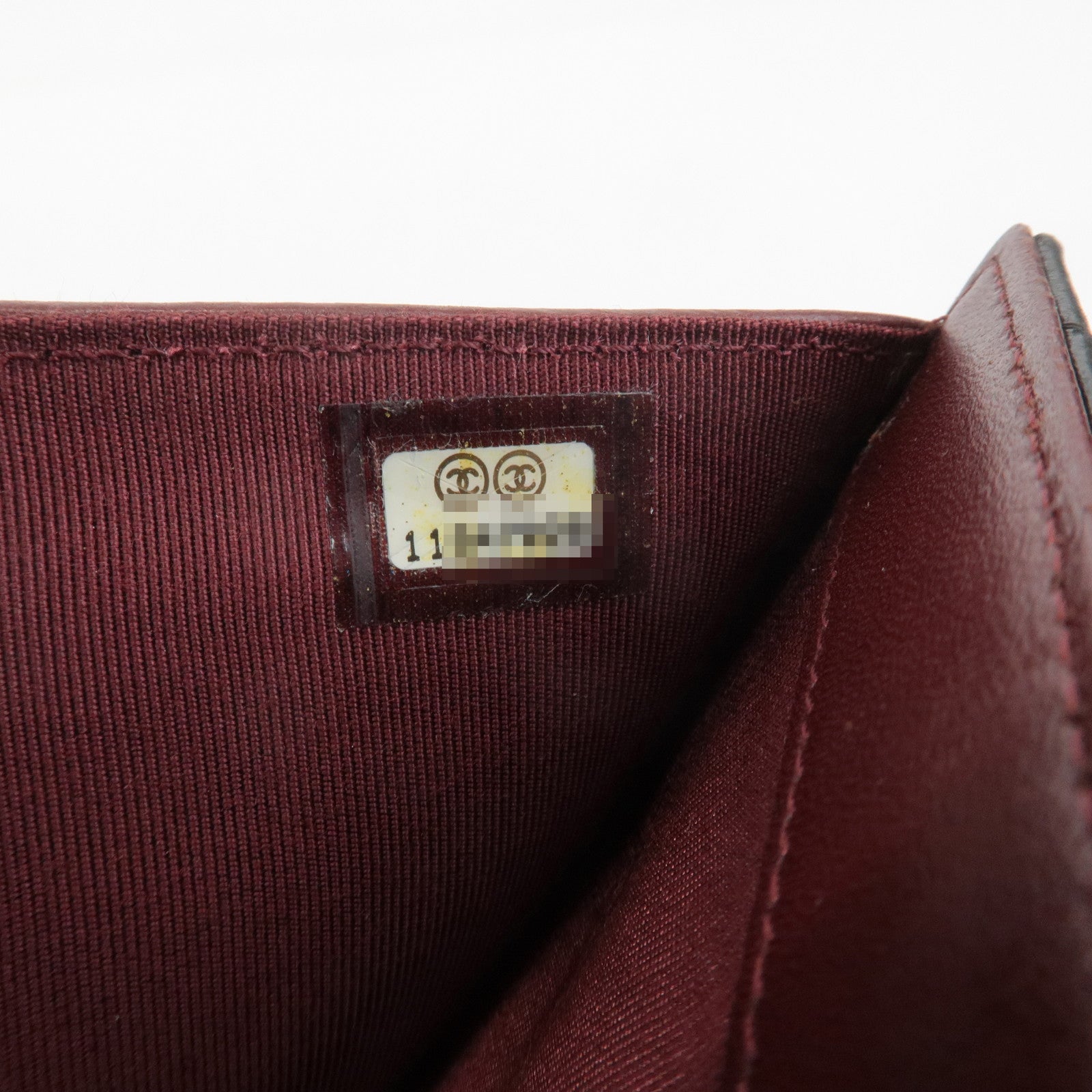 CHANEL Matelasse Lamb Skin Tri-Fold Long Wallet Black A31506 Used