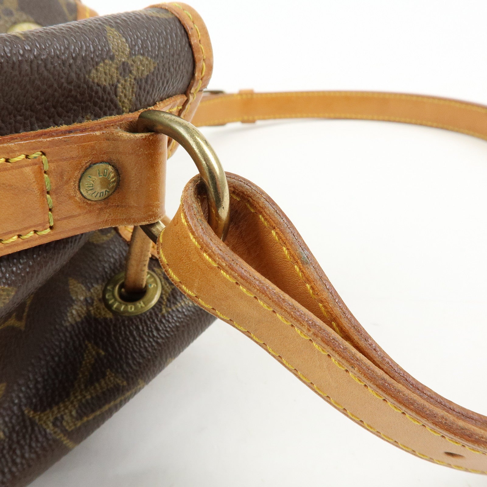Louis Vuitton Monogram Noe Canvas Leather Shoulder Bag Brown M42224