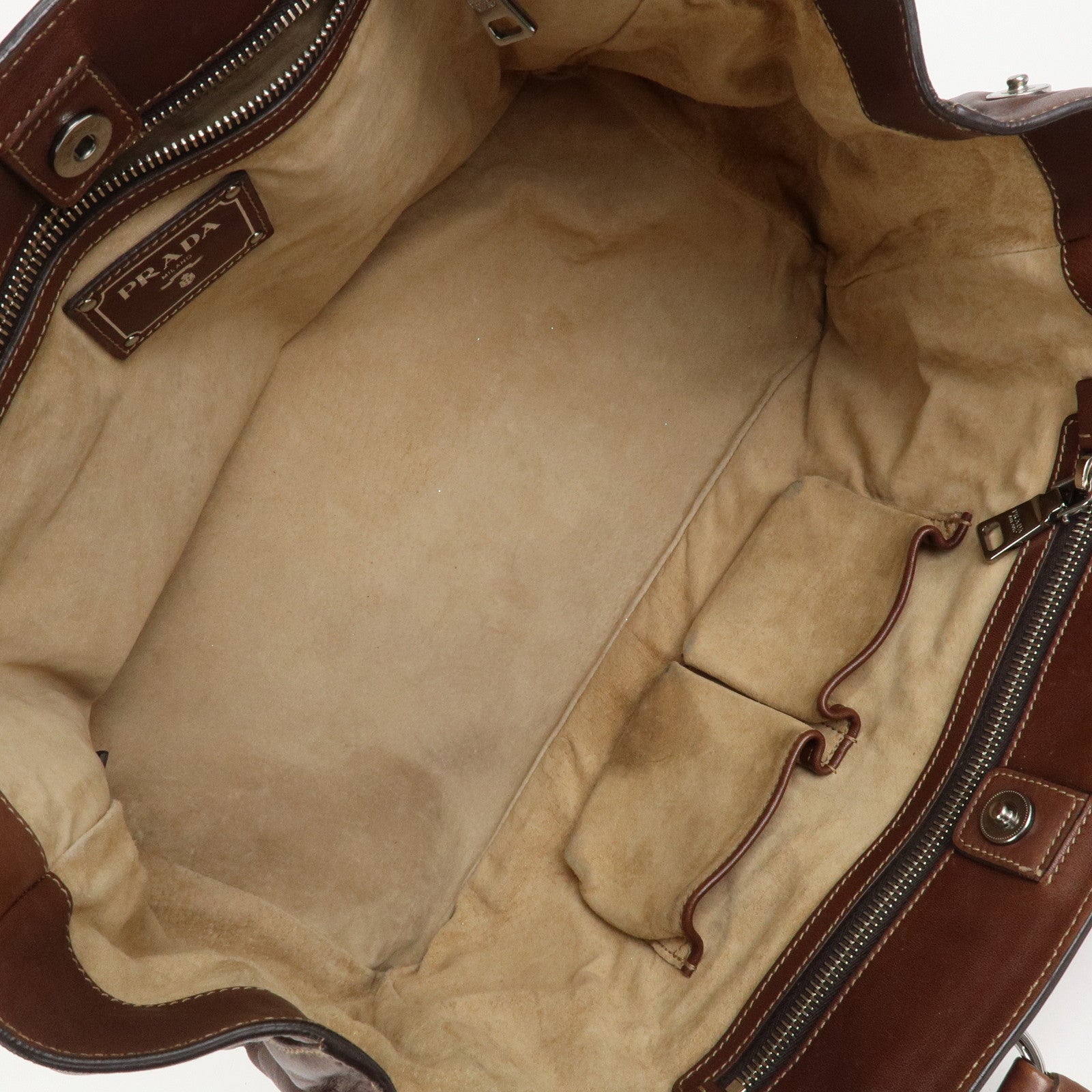 PRADA Triangle Logo 2Way Bag Tote Bag Shoulder Bag BN1889