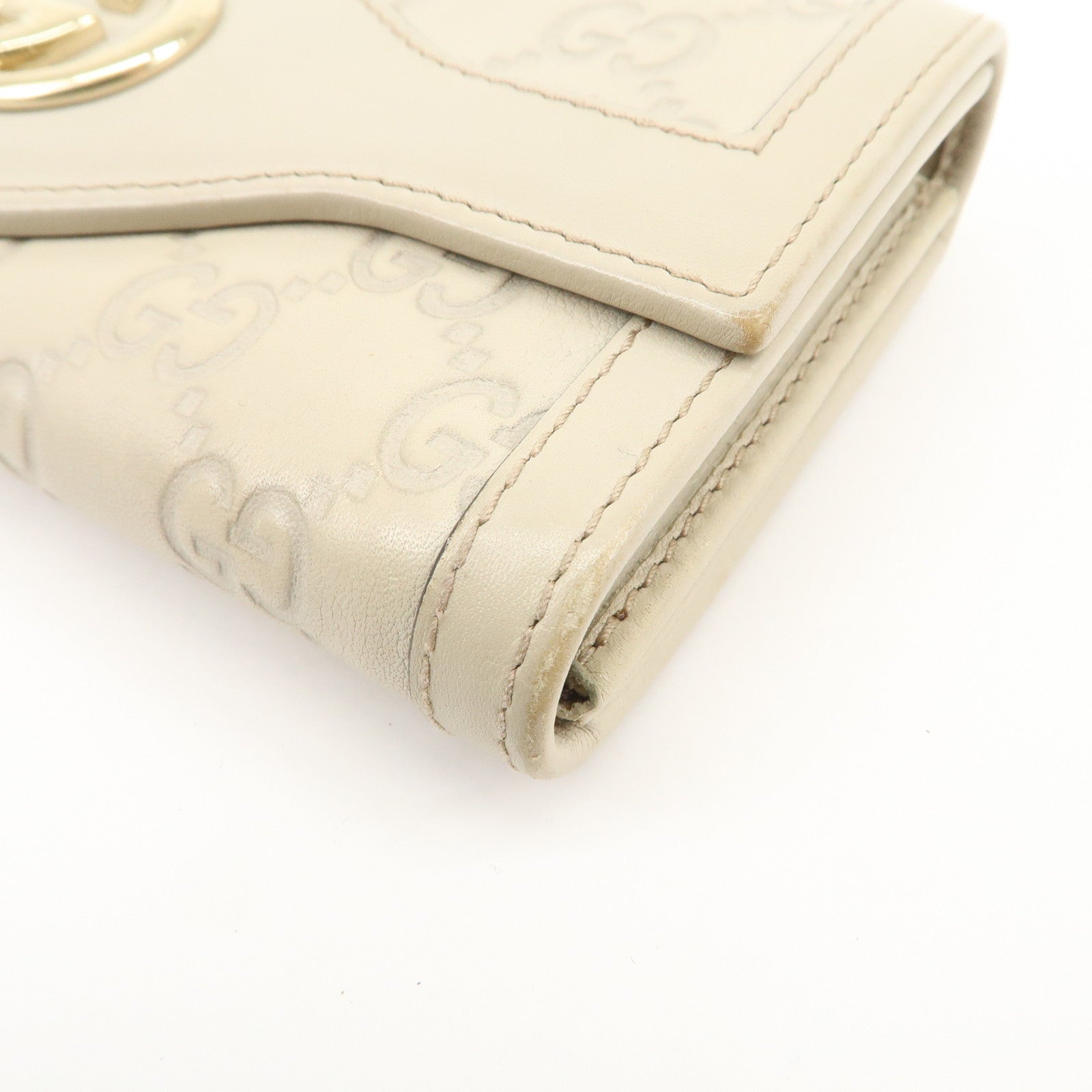 GUCCI Interlocking G Guccissima Leather Bi-fold Long Wallet 232431 Used