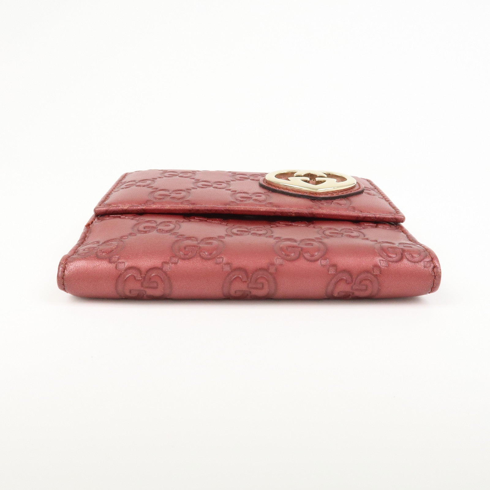 GUCCI Lovely Heart Guccissima W Hook Bi-fold Compact Wallet 245727