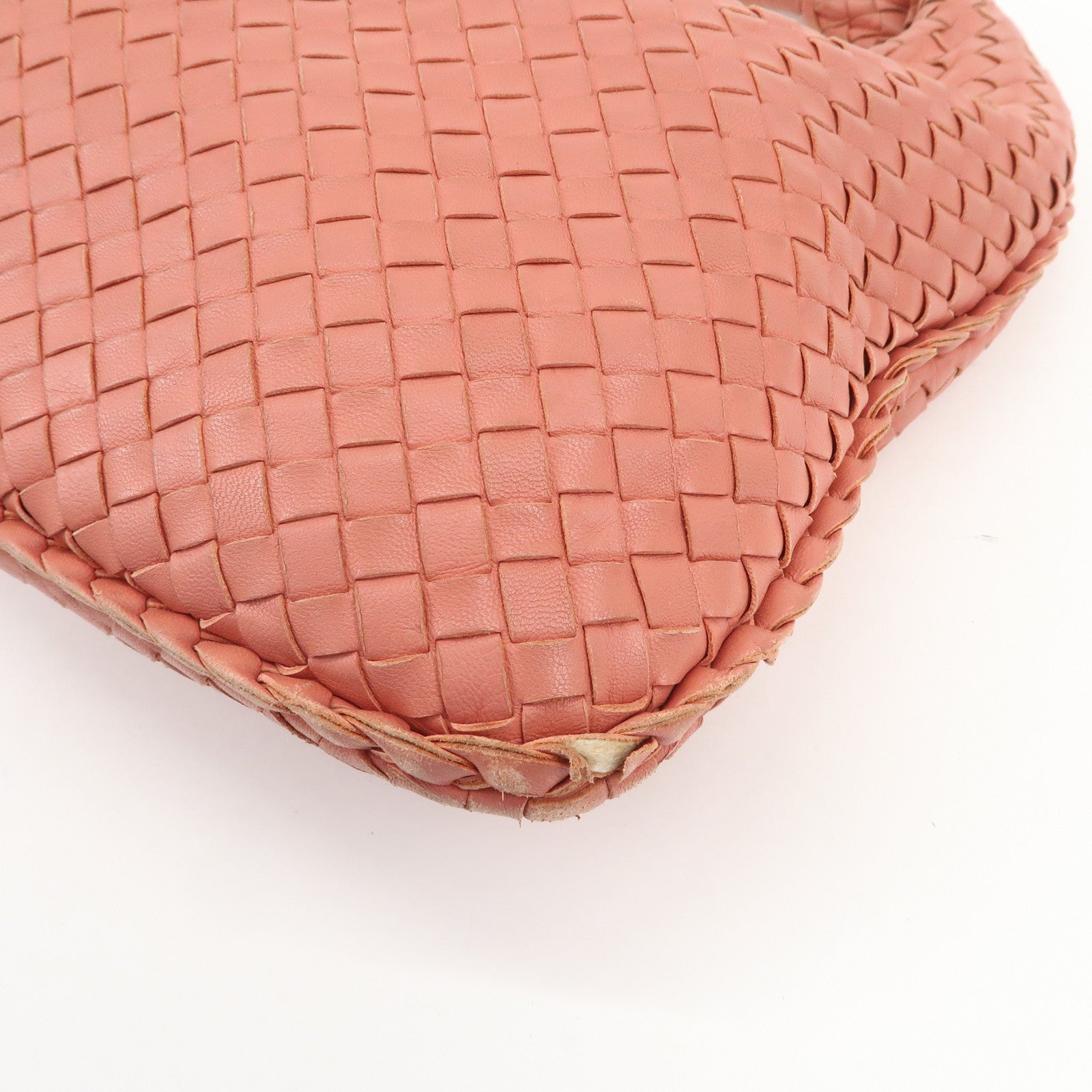 BOTTEGA VENETA Intrecciato Leather Shoulder Bag Hand Bag Pink