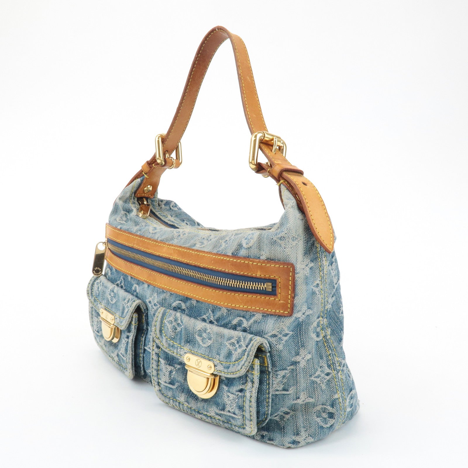 Louis Vuitton Monogram Denim Baggy PM 2Way Shoulder Bag M95049 Used